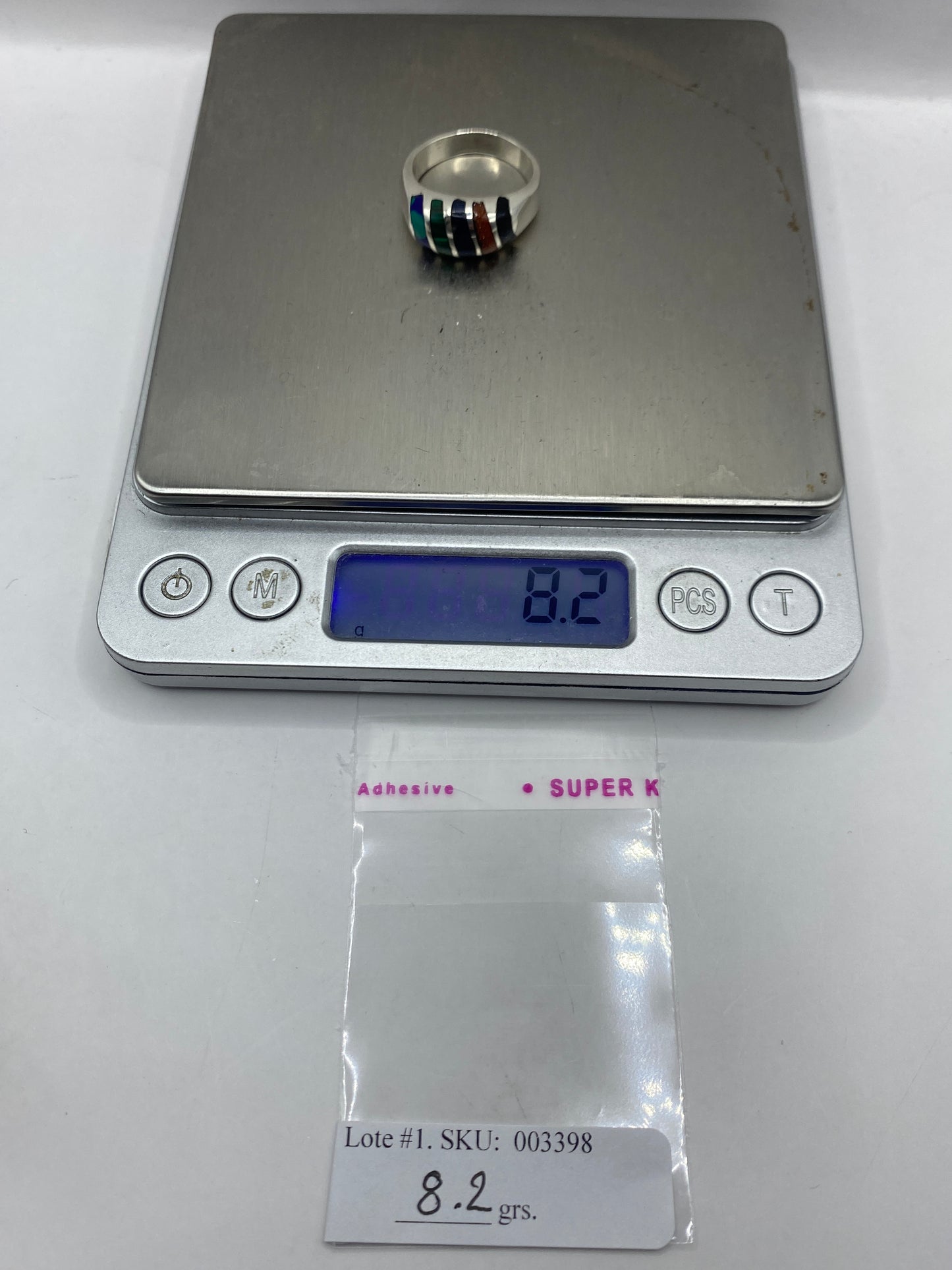 Anillo de Plata con Malaquita Verde — Diseño Geométrico Étnico — foto 5