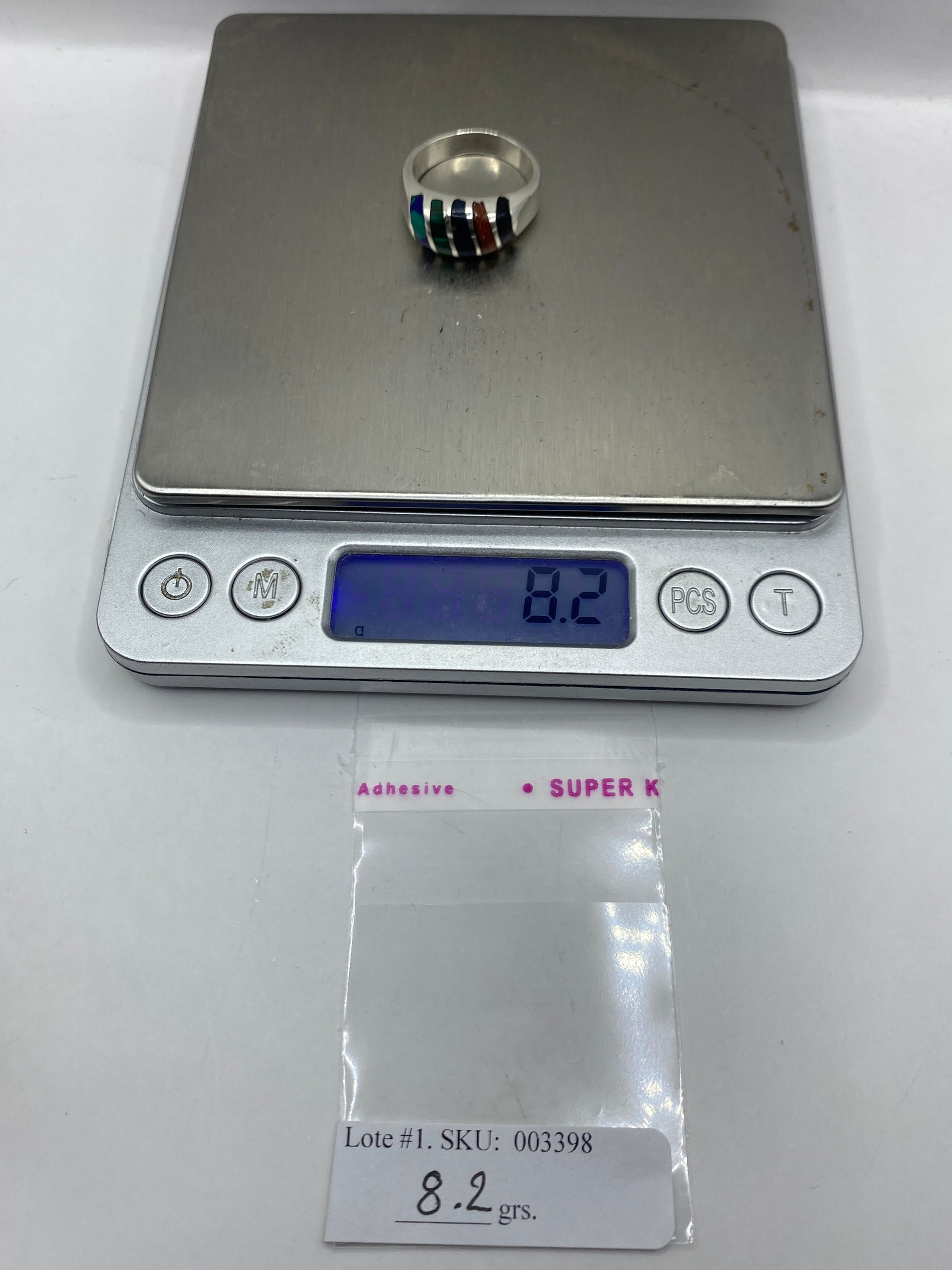 Anillo de Plata con Malaquita Verde — Diseño Geométrico Étnico — foto 5