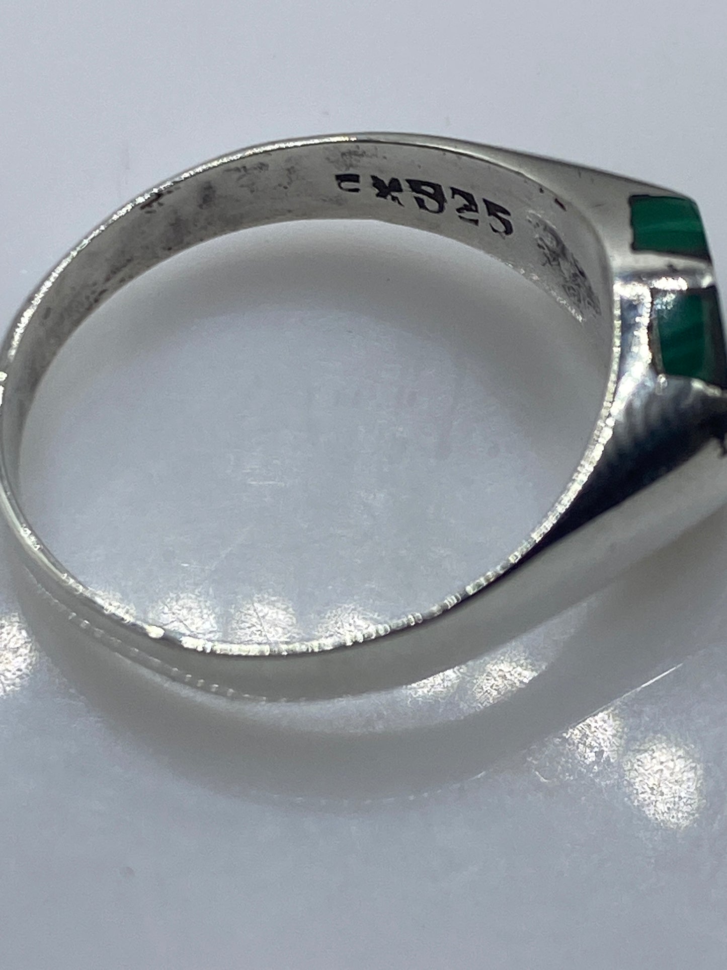 Anillo de Plata con Malaquita Verde — Solitario Minimalista — foto 5