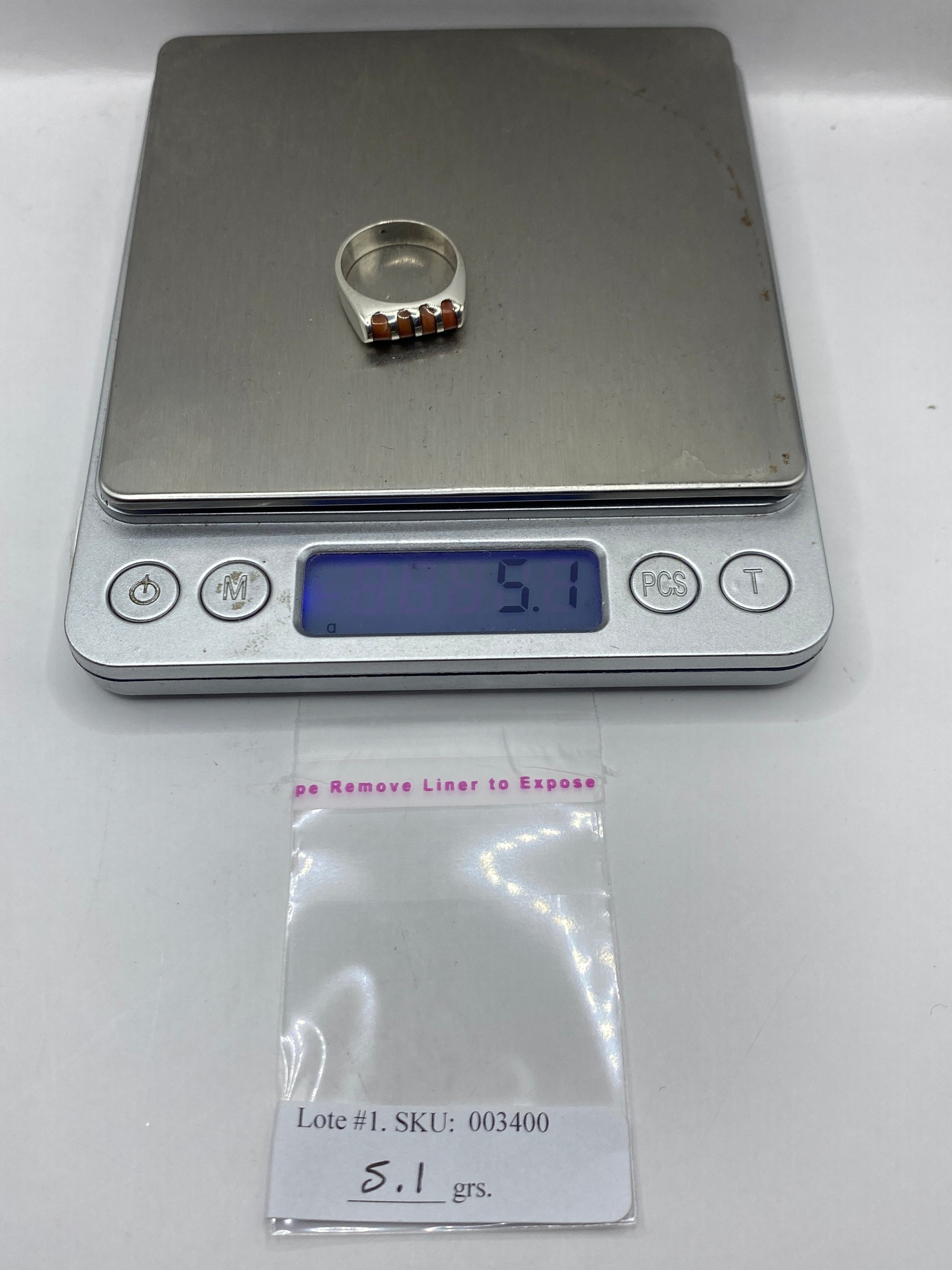 Anillo de Plata Solitario con Piedra Natural — Diseño Moderno — foto 5
