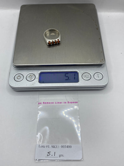 Anillo de Plata Solitario con Piedra Natural — Diseño Moderno — foto 5