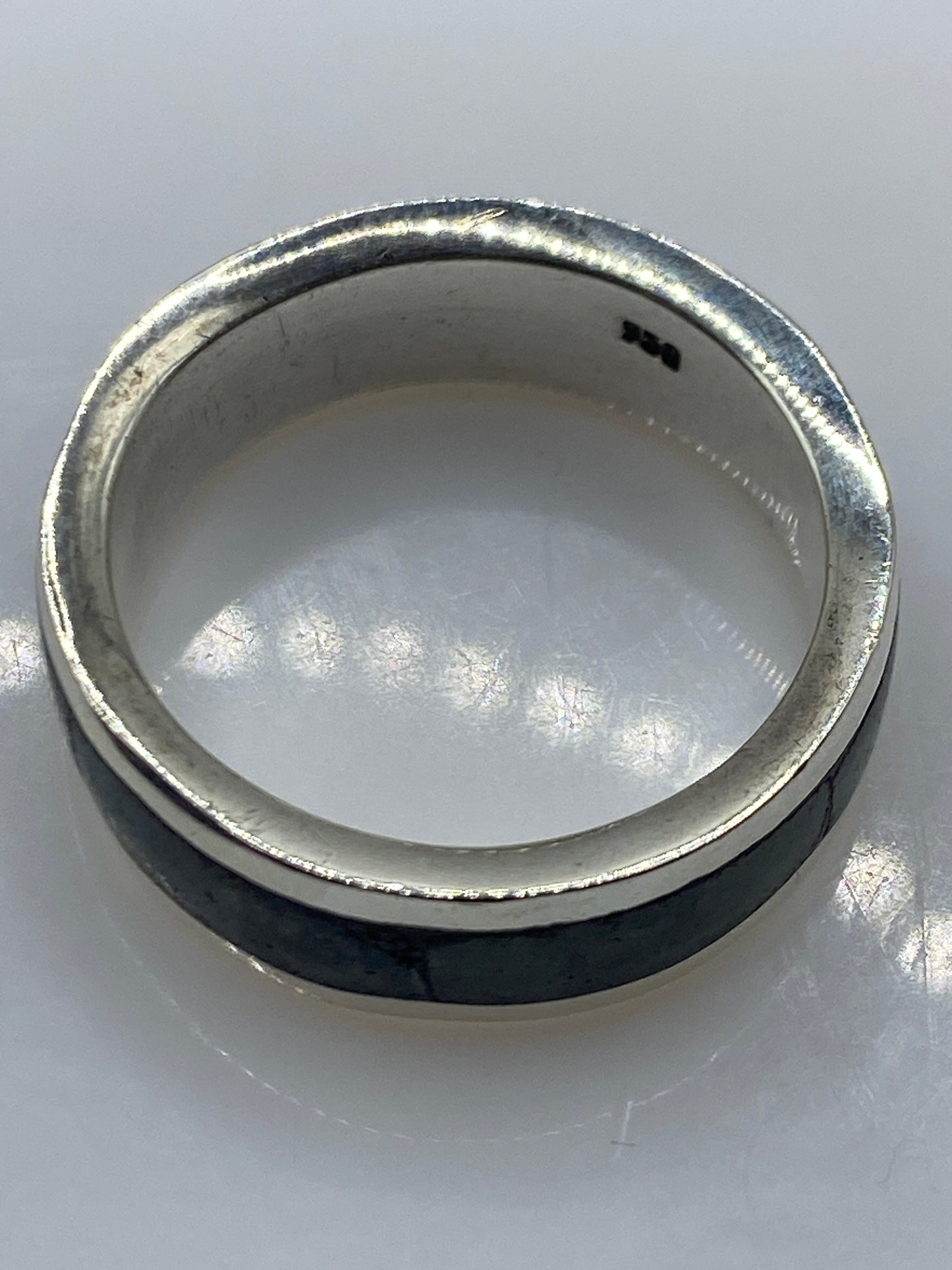 Anillo de Plata .950 Eslabón con Incrustación Verde — foto 5