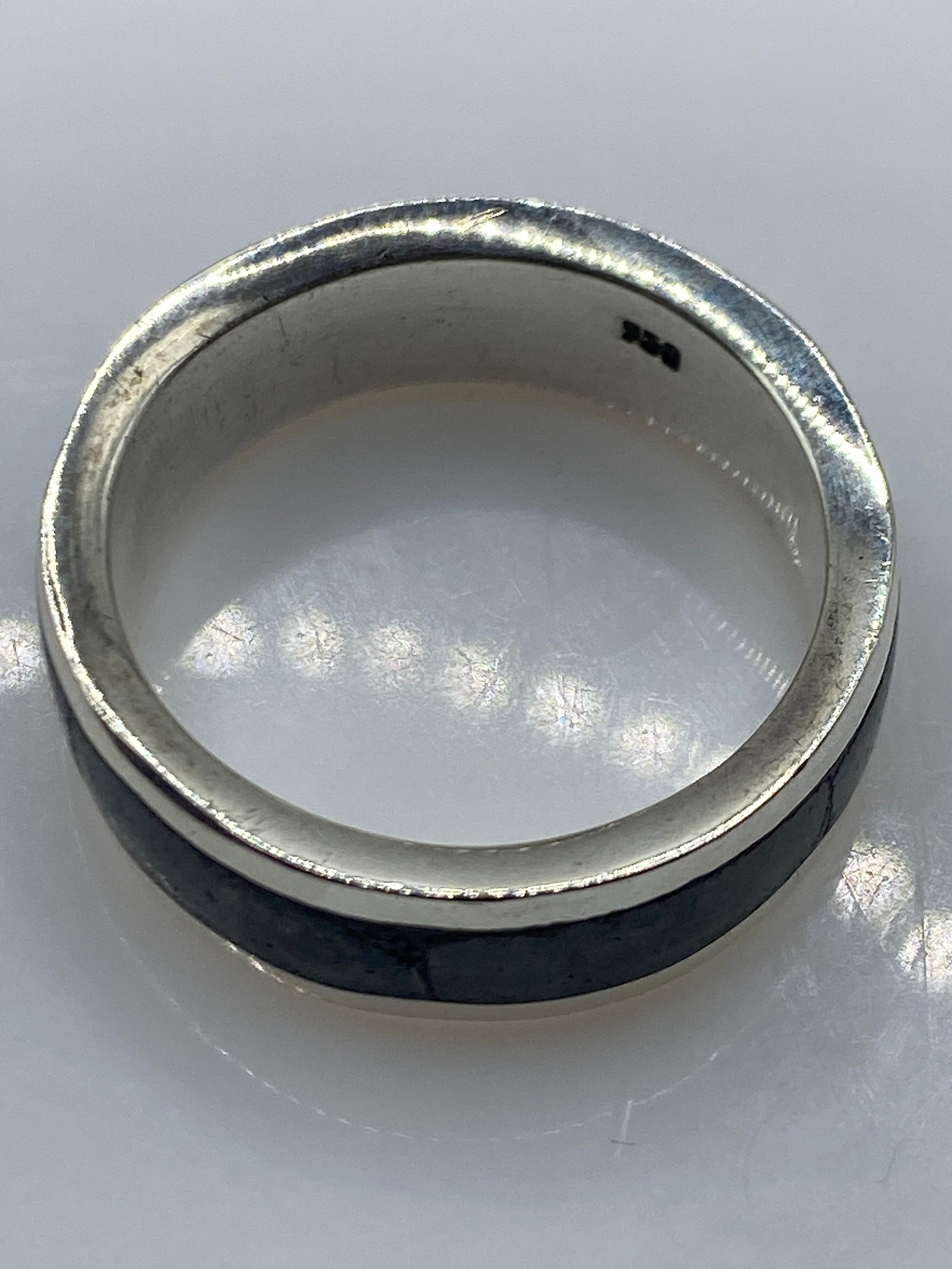 Anillo de Plata .950 Eslabón con Incrustación Verde — foto 5