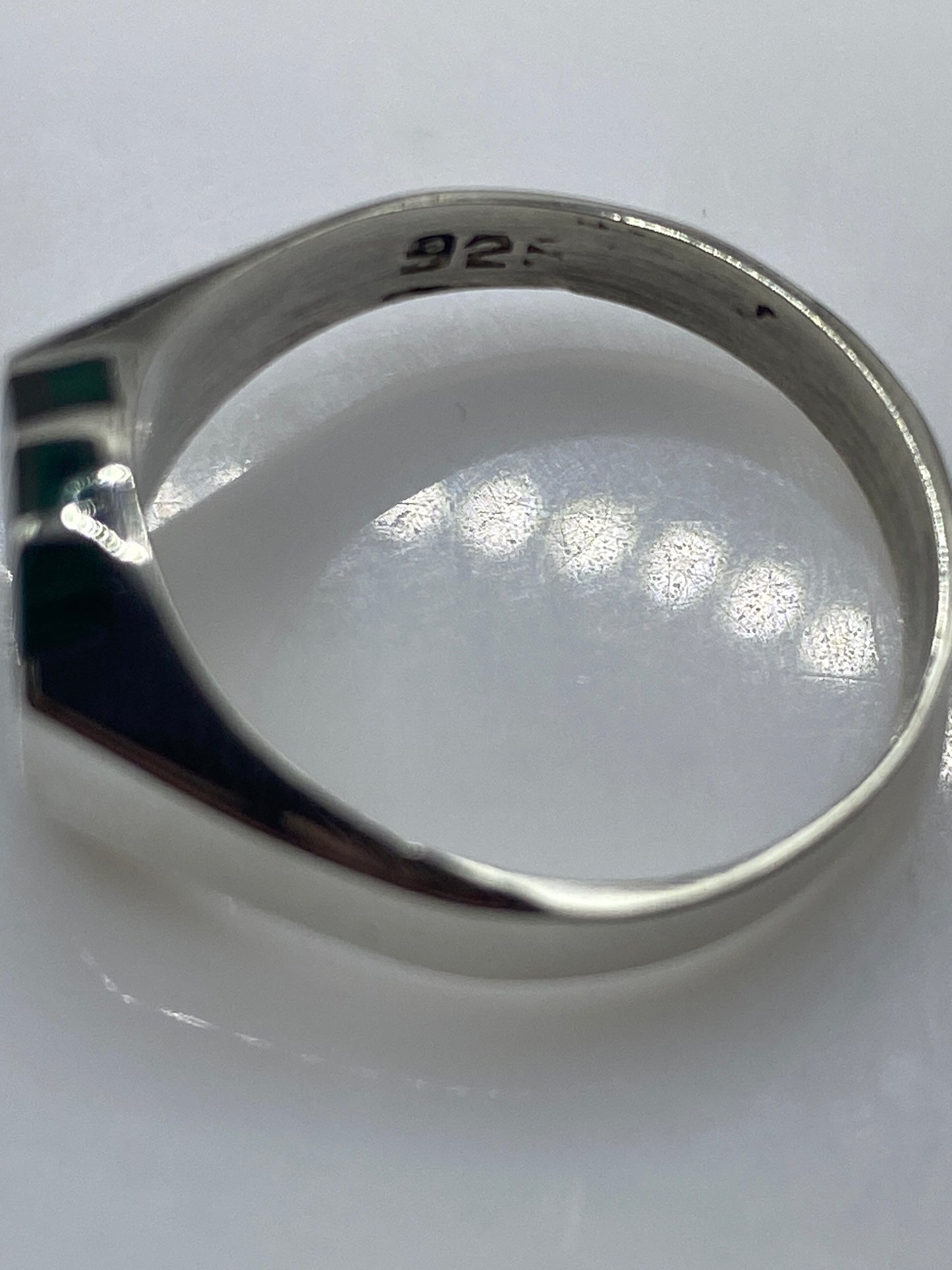 Anillo de Plata Malaquita Verde — Diseño Minimalista Unisex — foto 5