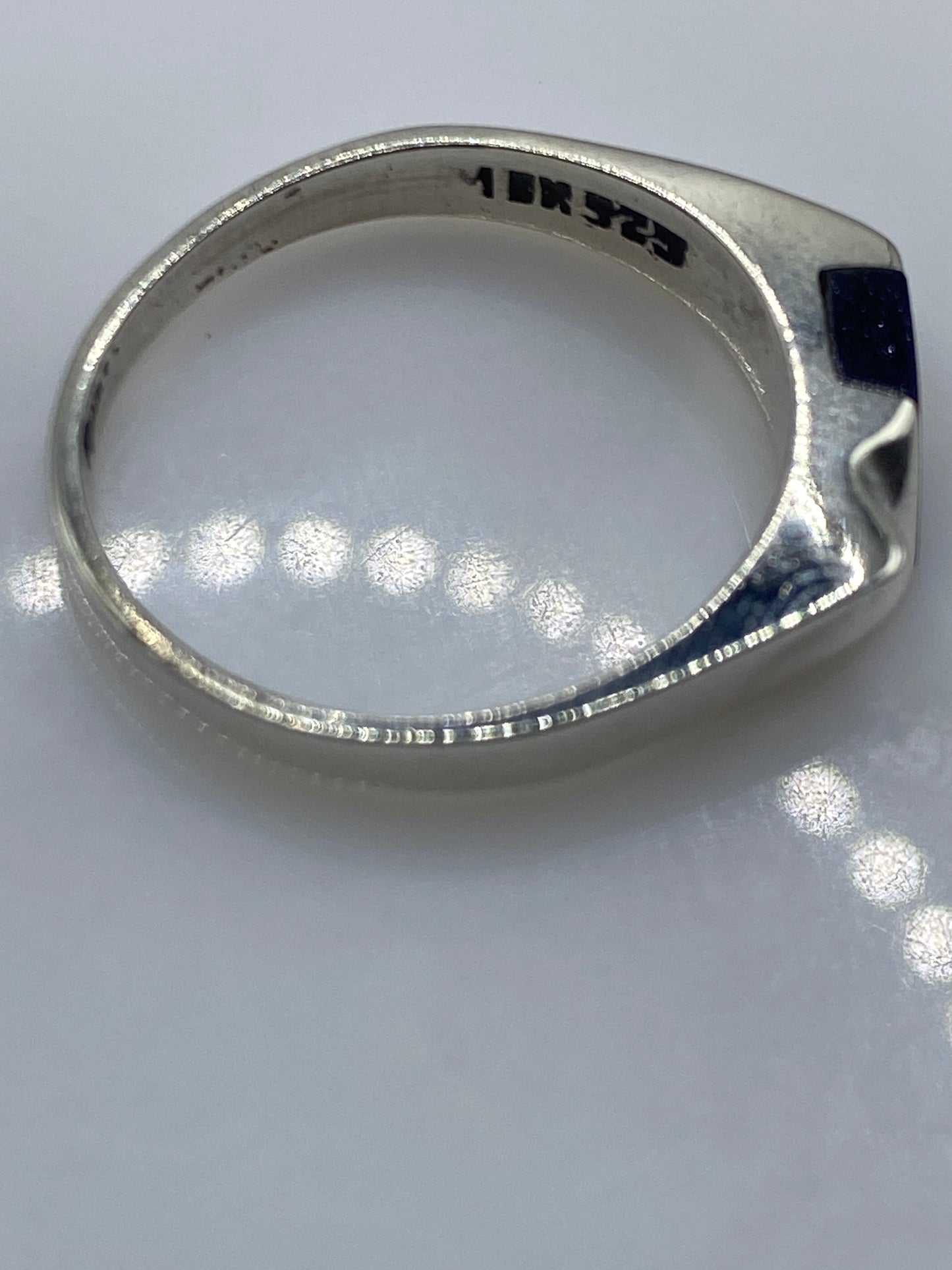 Anillo de Plata Solitario Piedra Negra — Diseño Moderno — foto 5