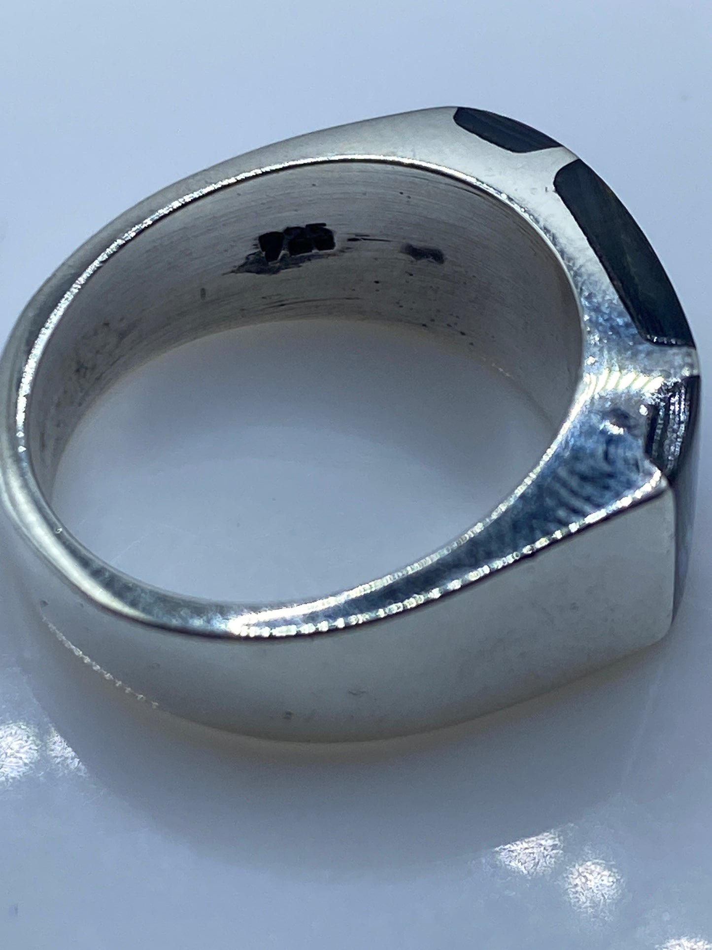 Anillo Plata Geométrico Piedra Iridiscente — Taxco Unisex — foto 5