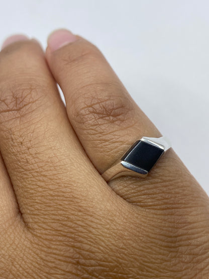 Anillo de Plata .925 con Ónix Negro — Solitario Minimalista — foto 4