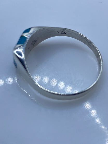 Anillo de Plata con Turquesa Azul — Geométrico Minimalista — foto 5
