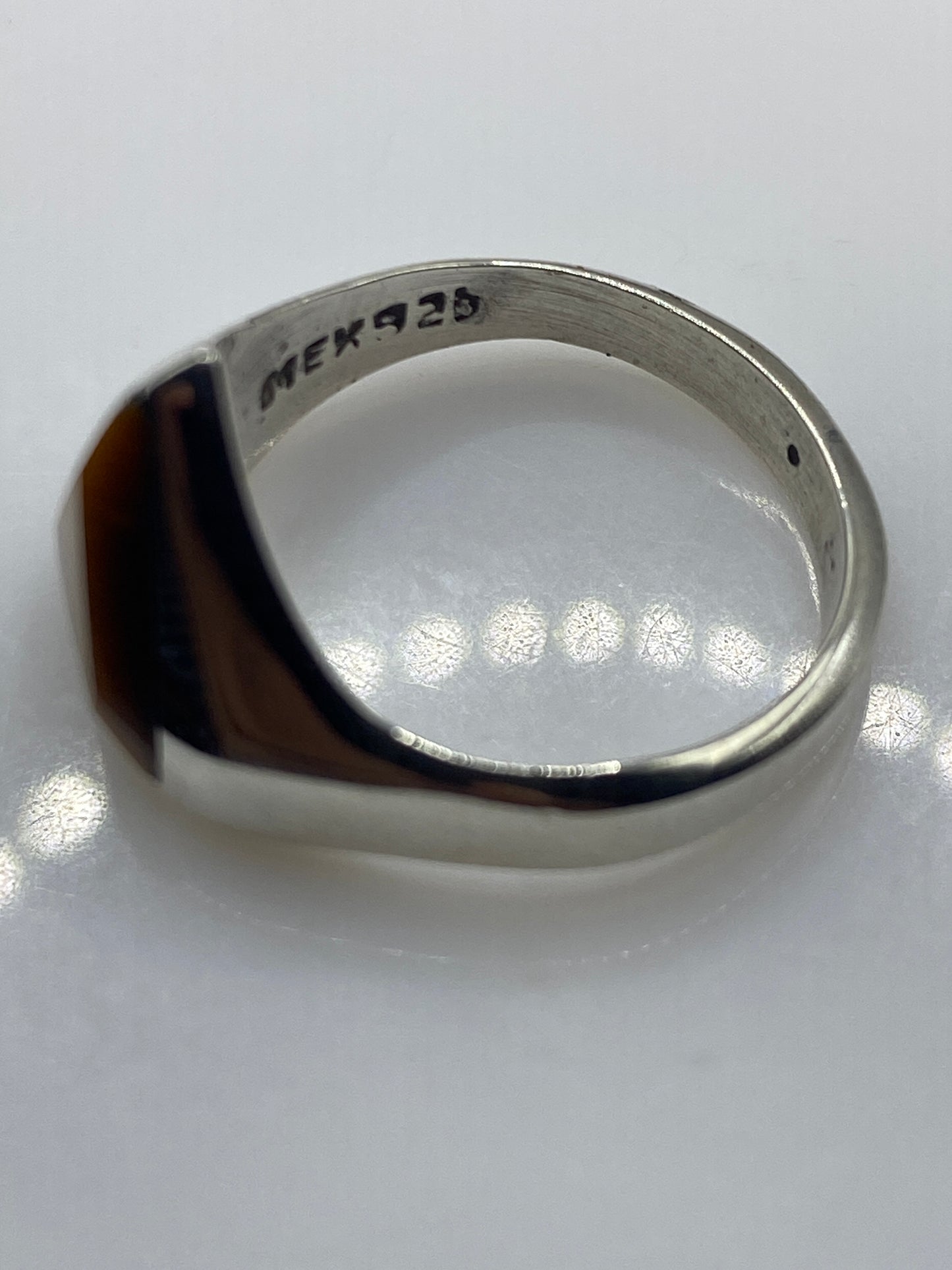 Anillo de Plata Solitario Piedra Café — Diseño Clásico — foto 5