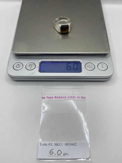 Anillo de Plata Solitario Piedra Café — Diseño Minimalista — foto 6