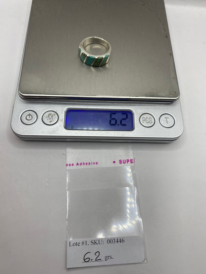 Anillo de Plata Turquesa Azul Cielo — Bandas Étnicas — foto 5