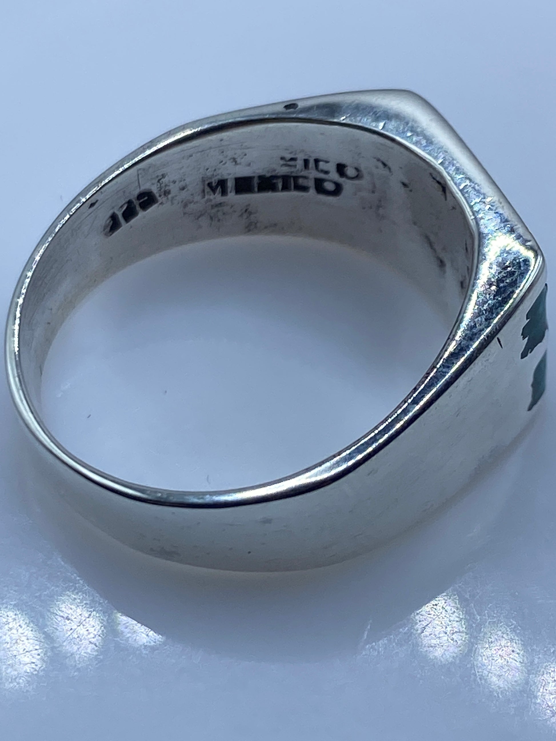 Anillo de Plata Malaquita Verde — Geométrico Unisex — foto 5