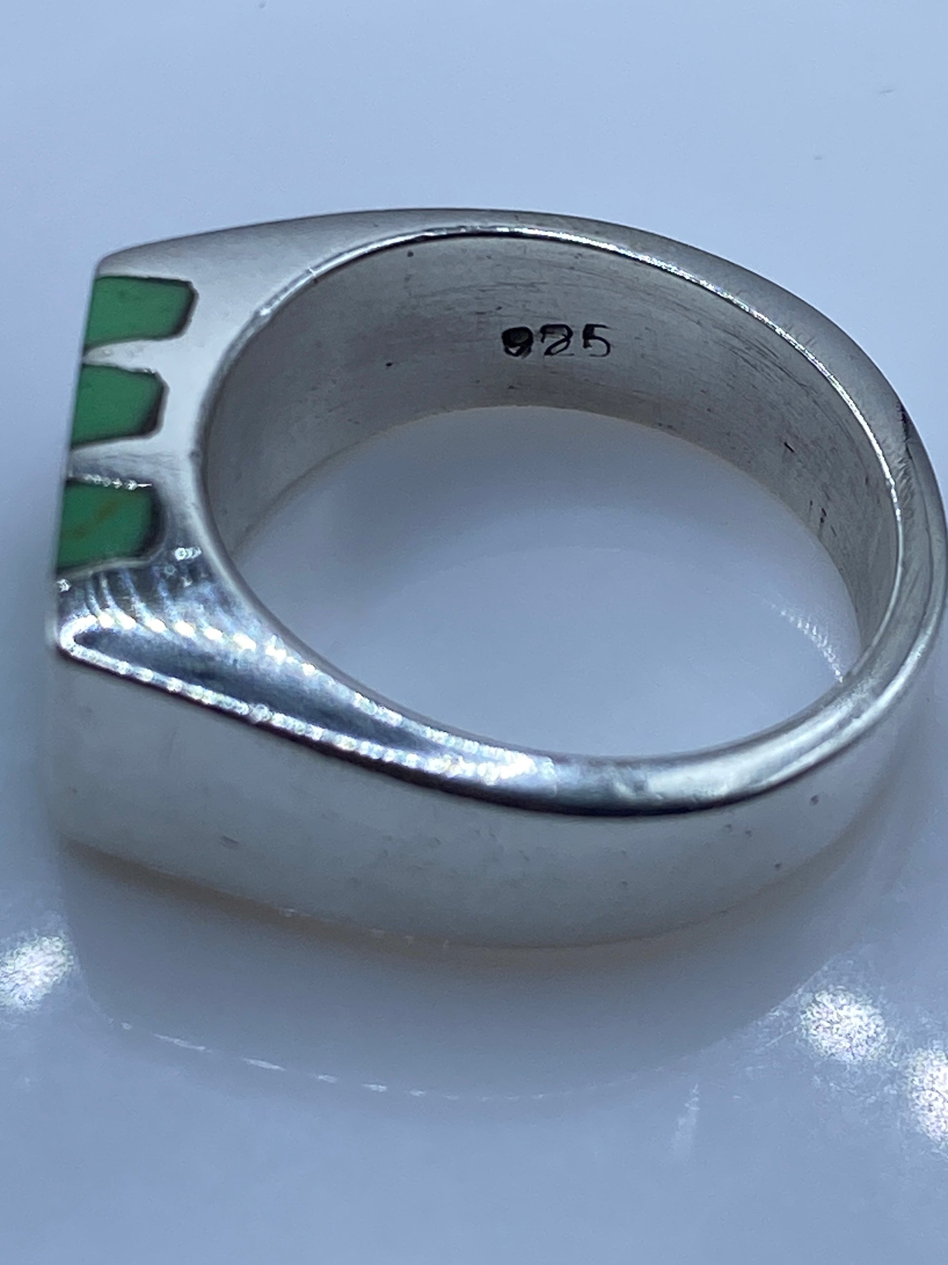 Anillo de Plata Malaquita Verde — Moderno Arquitectónico — foto 5