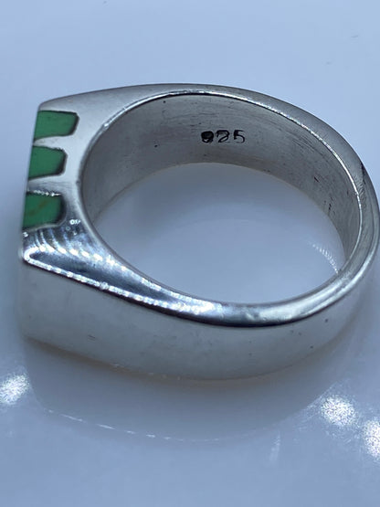 Anillo de Plata Malaquita Verde — Moderno Arquitectónico — foto 5