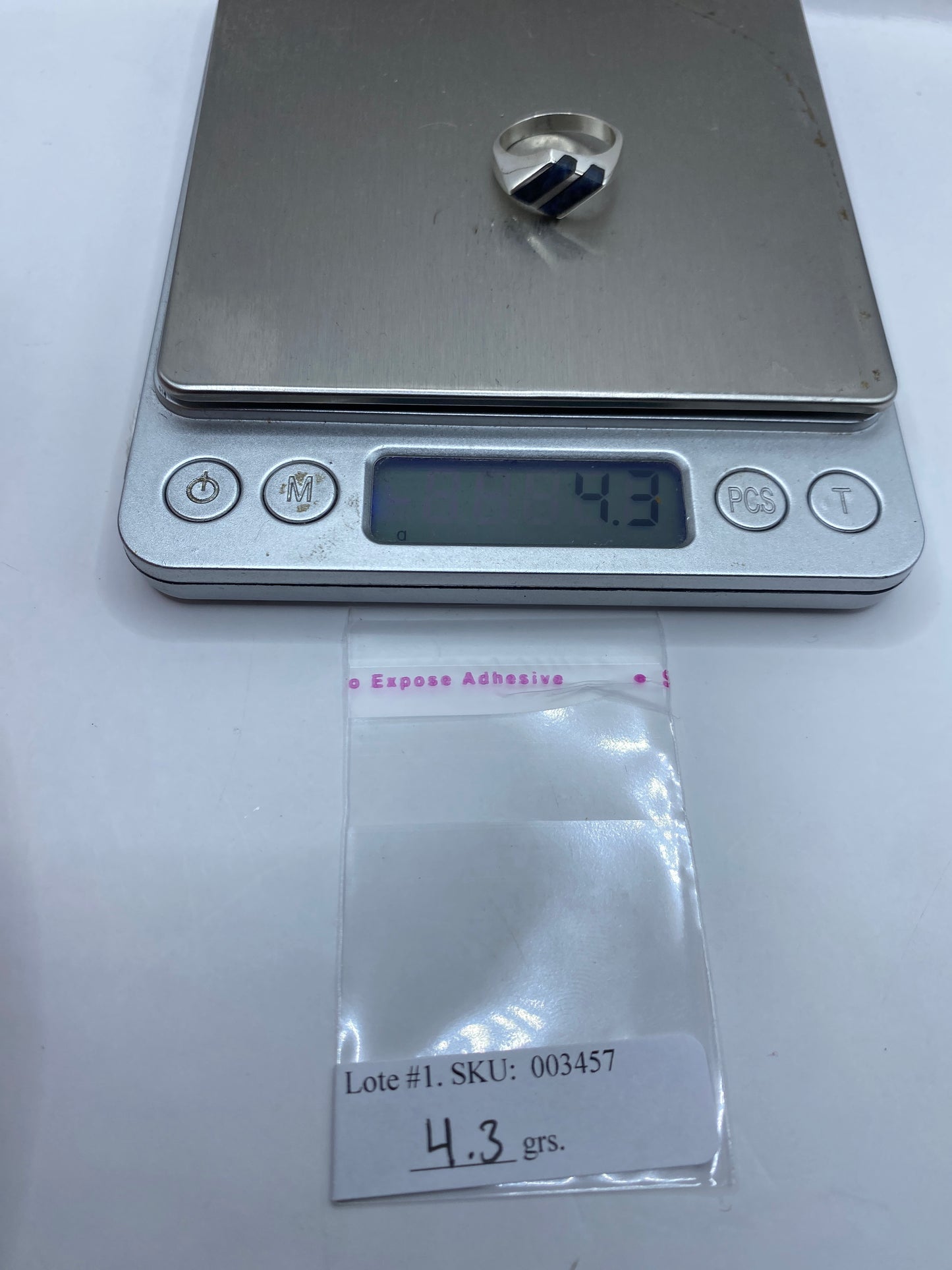 Anillo de Plata con Lapislázuli Azul — Sello Minimalista — foto 6