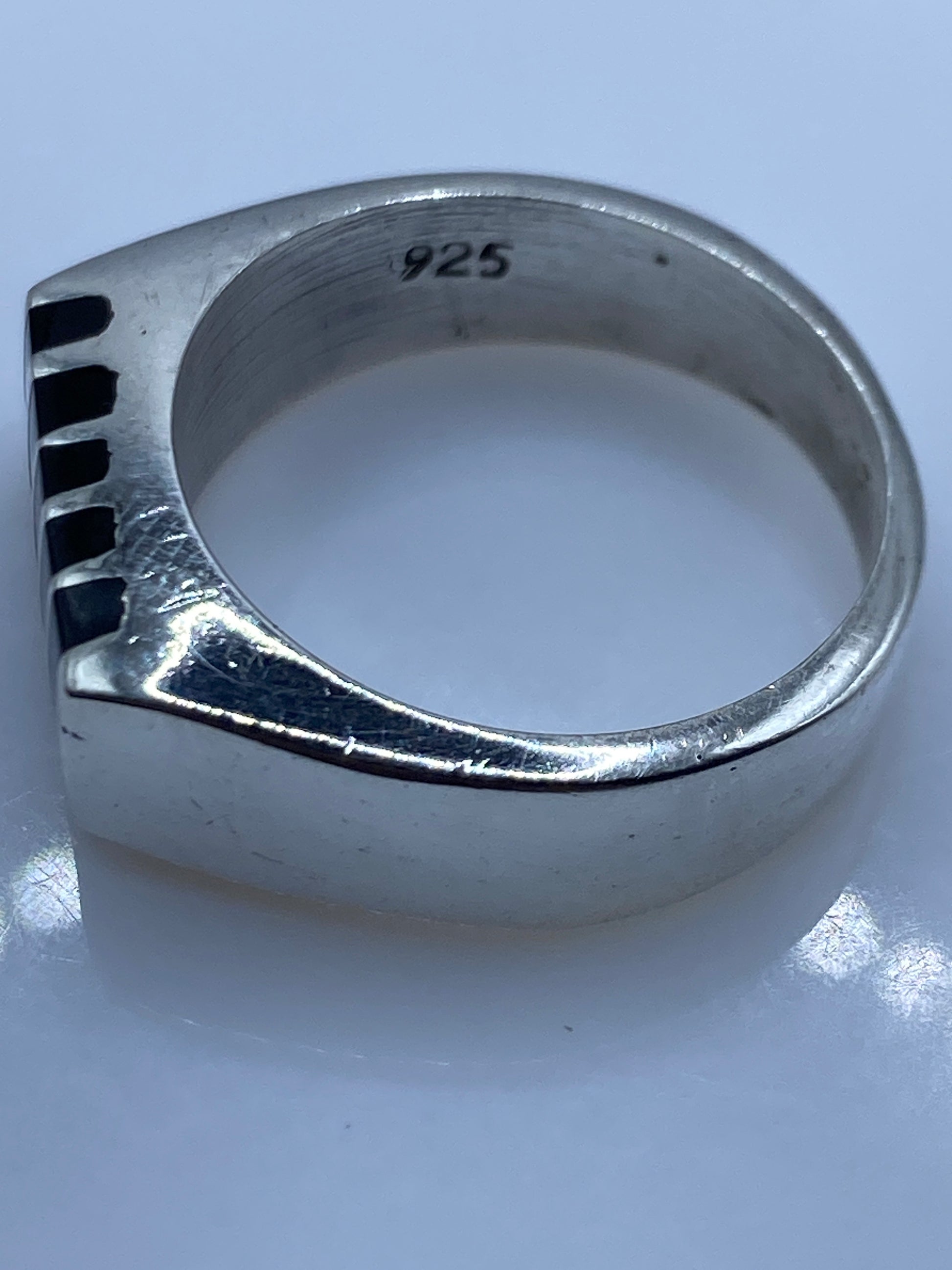 Anillo de Plata Ónix Negro Banda Ancha — Unisex Taxco — foto 5
