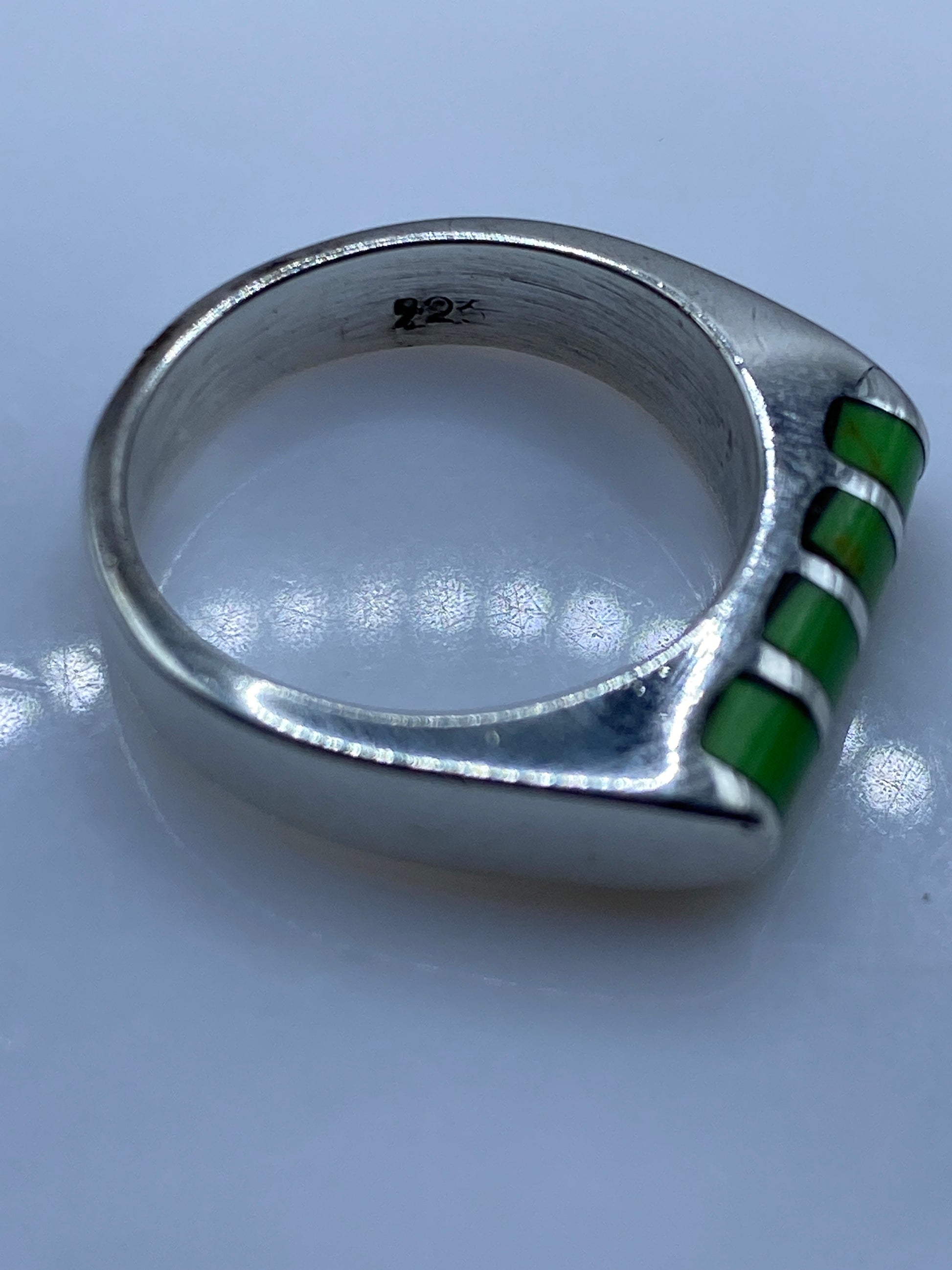 Anillo Giratorio Plata con Piedras Verdes — Anti-ansiedad — foto 5