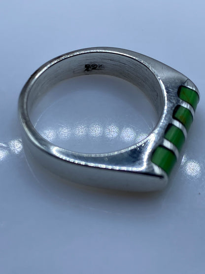 Anillo Giratorio Plata con Piedras Verdes — Anti-ansiedad — foto 5