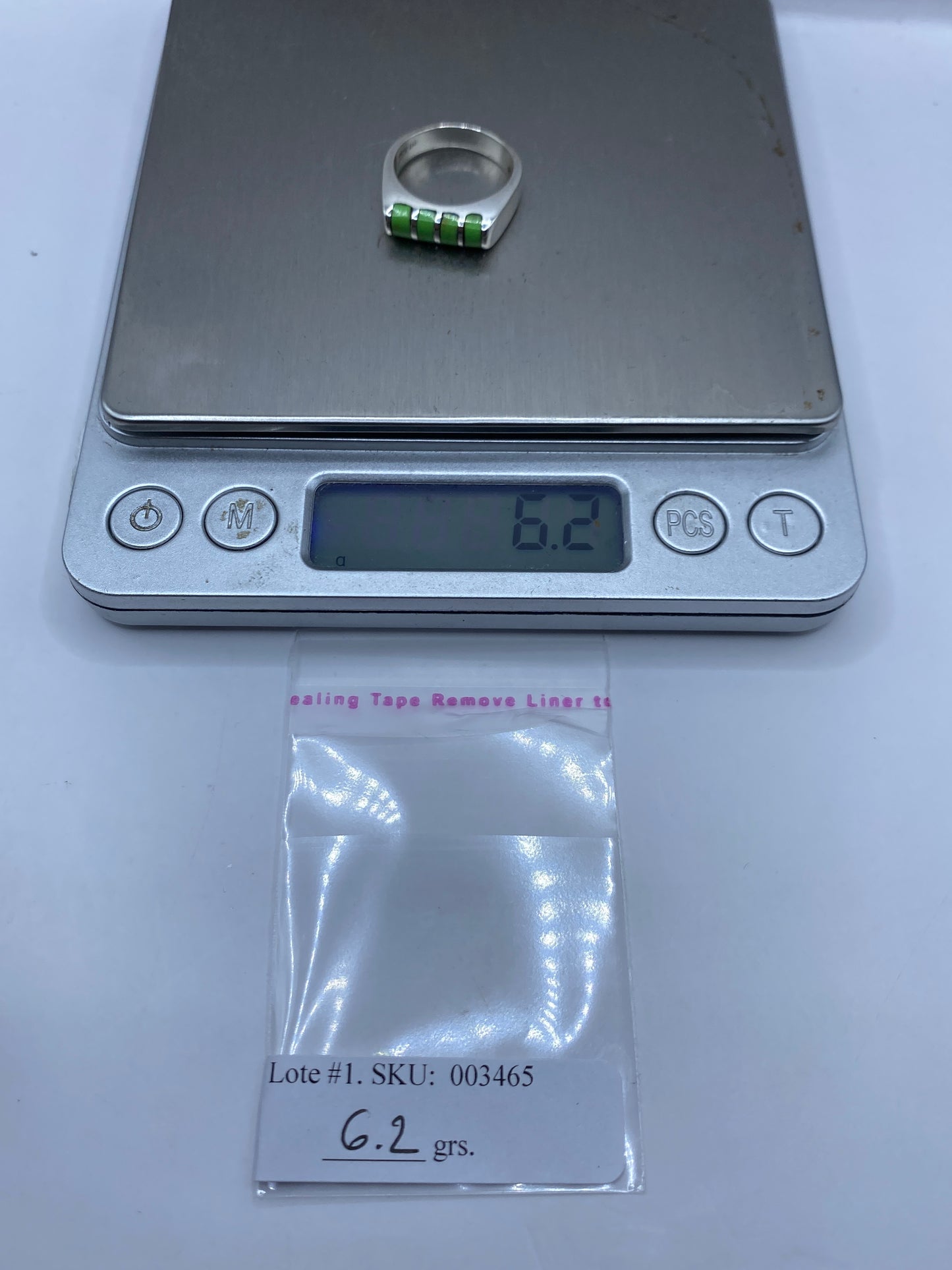 Anillo Giratorio Plata con Piedras Verdes — Anti-ansiedad — foto 6