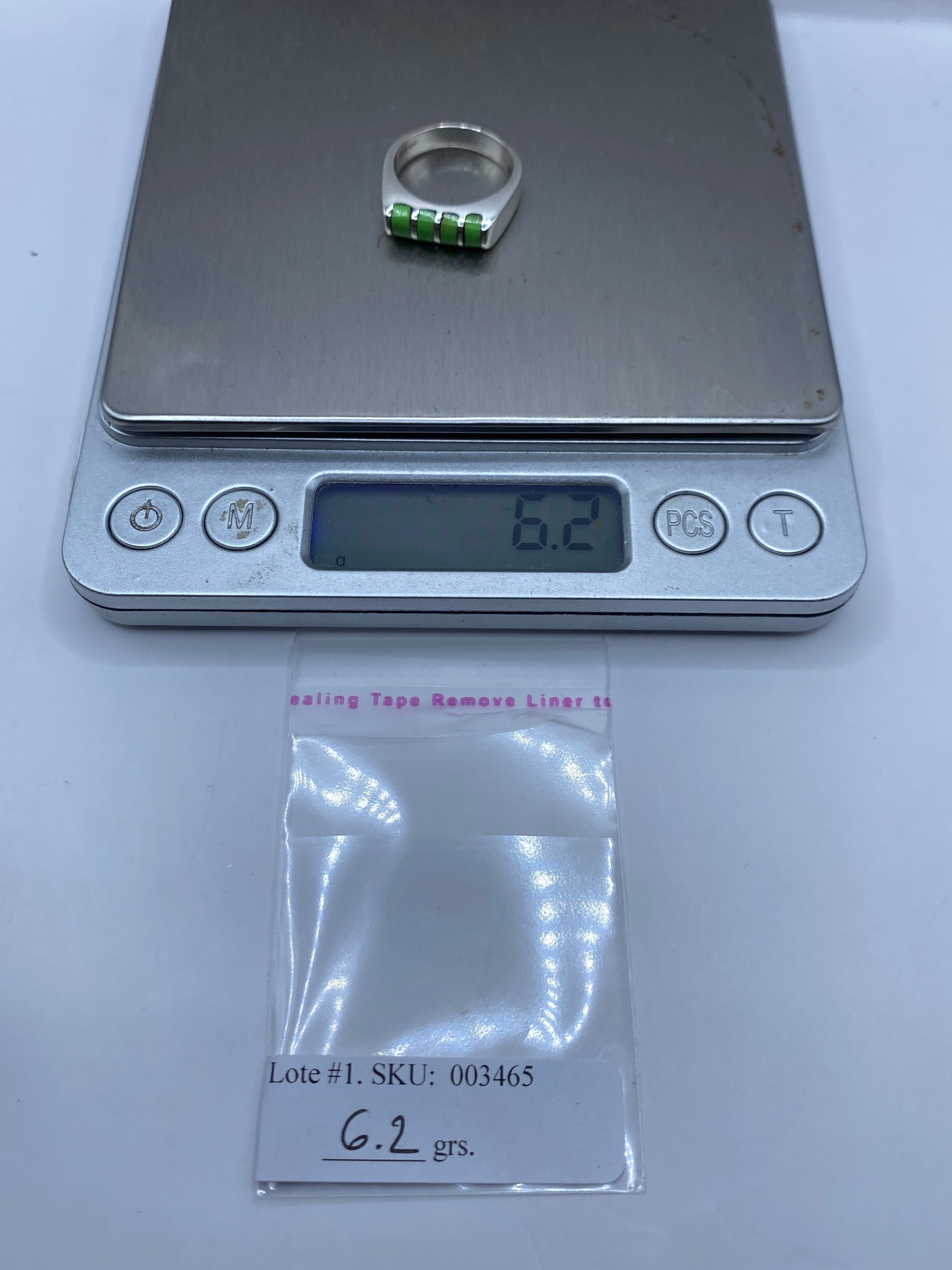 Anillo Giratorio Plata con Piedras Verdes — Anti-ansiedad — foto 6