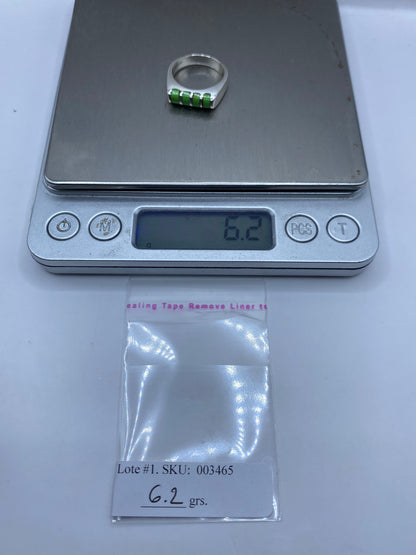 Anillo Giratorio Plata con Piedras Verdes — Anti-ansiedad — foto 6