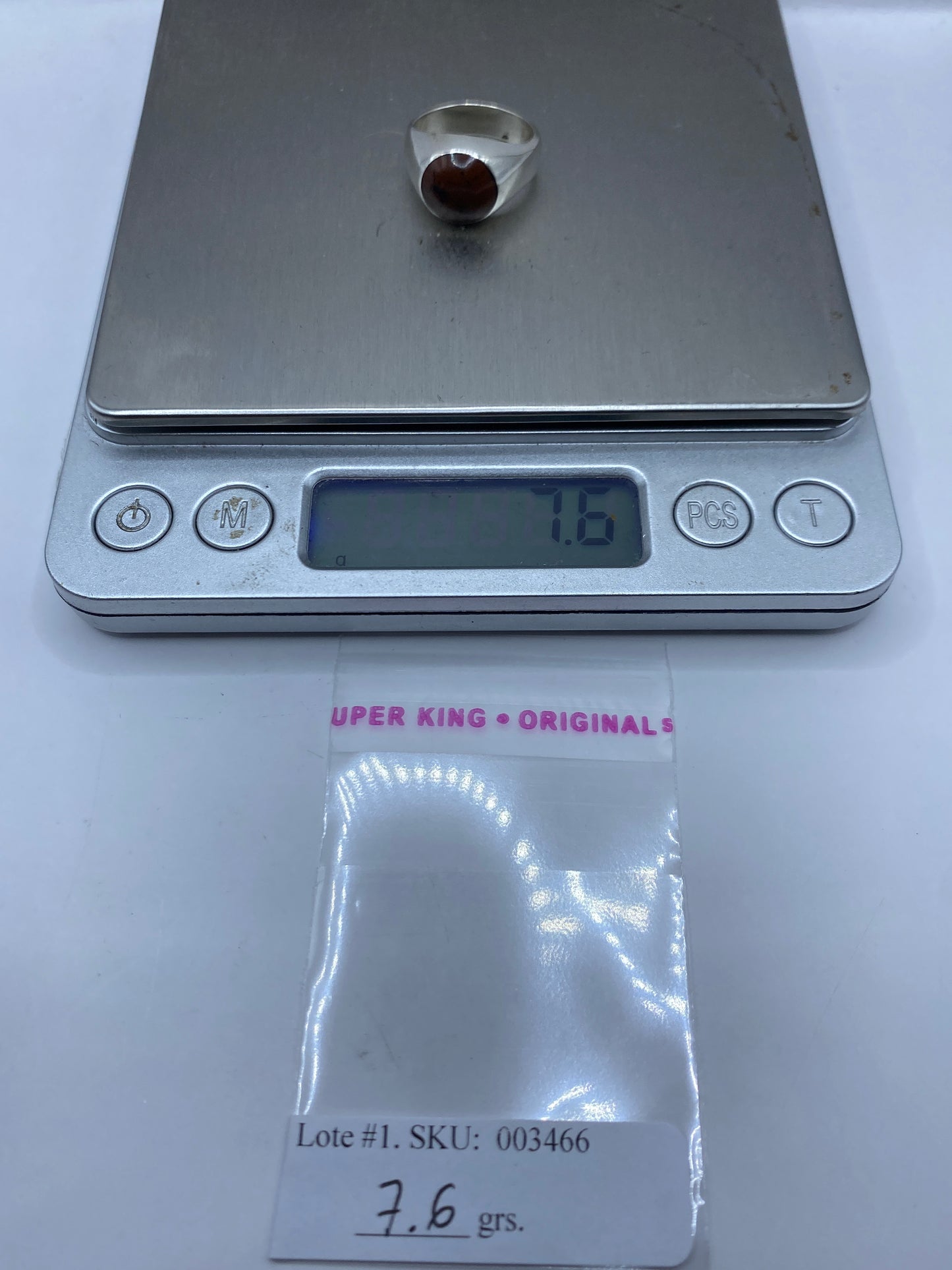 Anillo de Plata Solitario Piedra Café — Uso Diario — foto 6