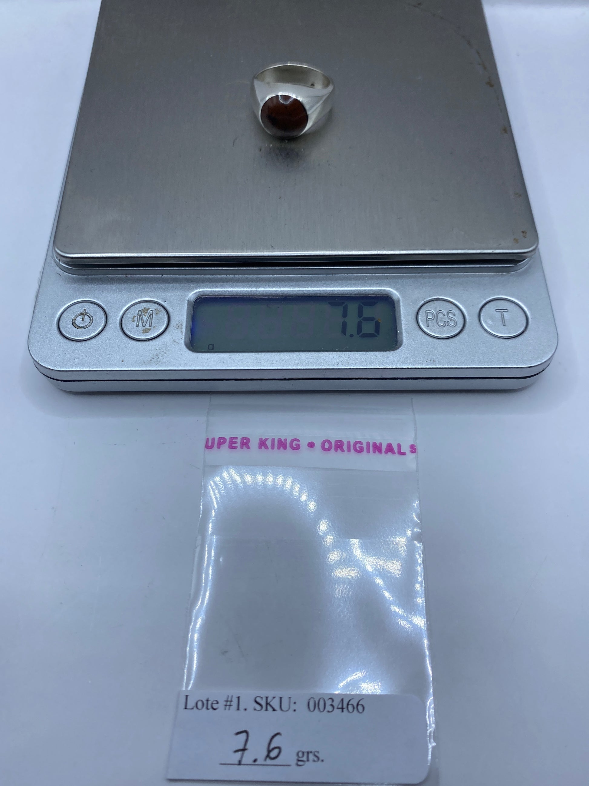 Anillo de Plata Solitario Piedra Café — Uso Diario — foto 6