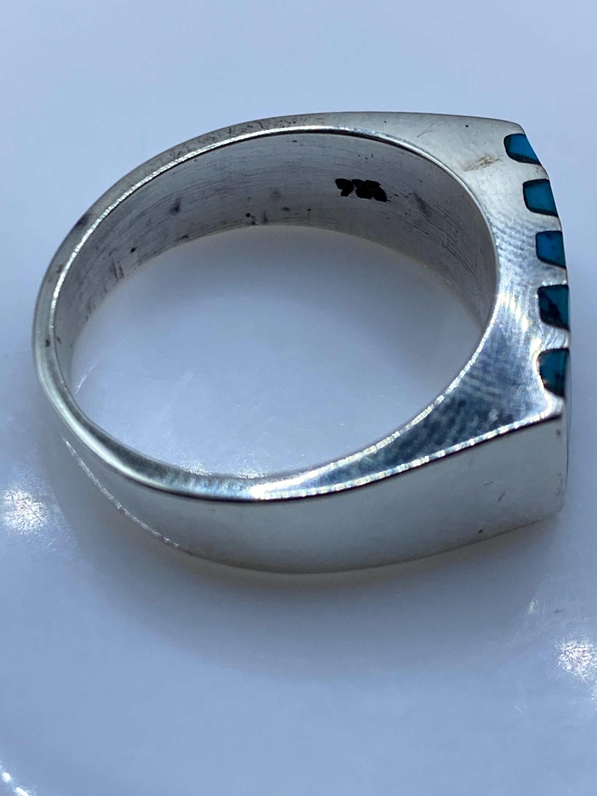 Anillo de Plata y Turquesa Azul Cielo — Geométrico Taxco — foto 5