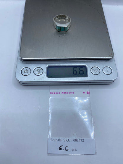 Anillo de Plata .925 Turquesa Azul Cielo — Geométrico Étnico — foto 6