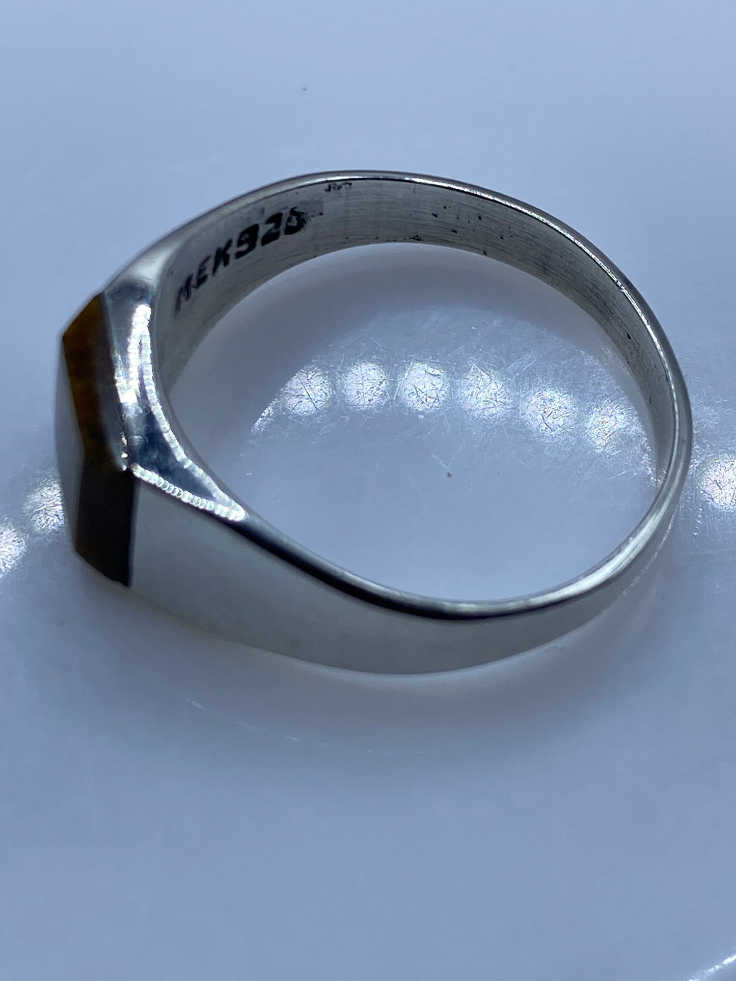 Anillo de Plata con Piedra Natural Café — Minimalista Unisex — foto 5