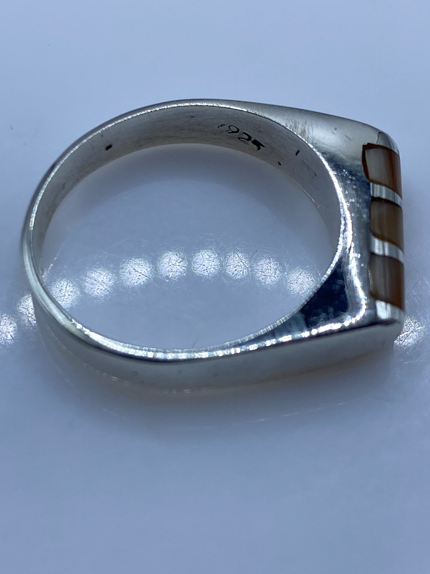 Anillo de Plata .925 con Piedra Café Natural — Diseño Moderno — foto 5
