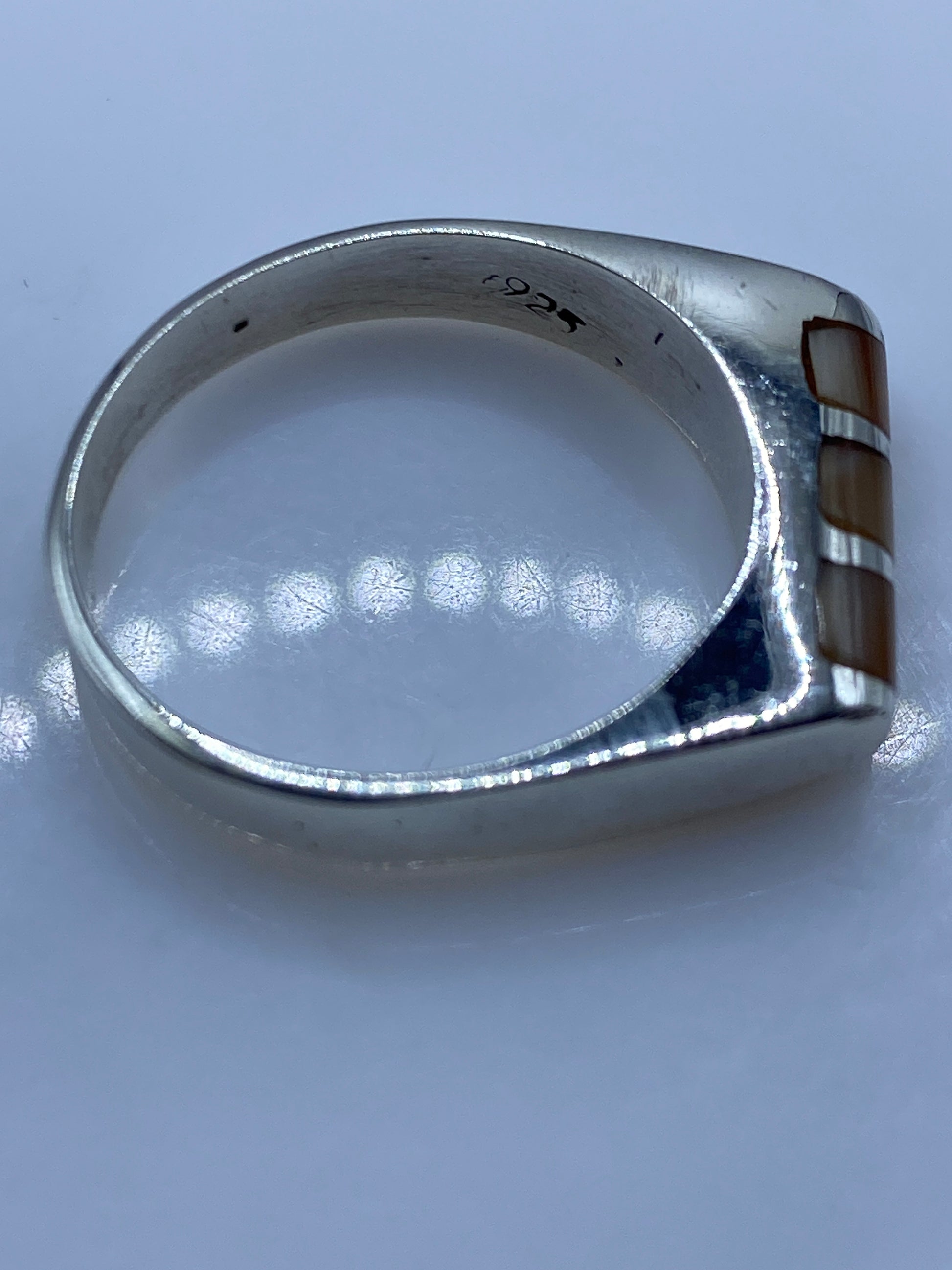 Anillo de Plata .925 con Piedra Café Natural — Diseño Moderno — foto 5