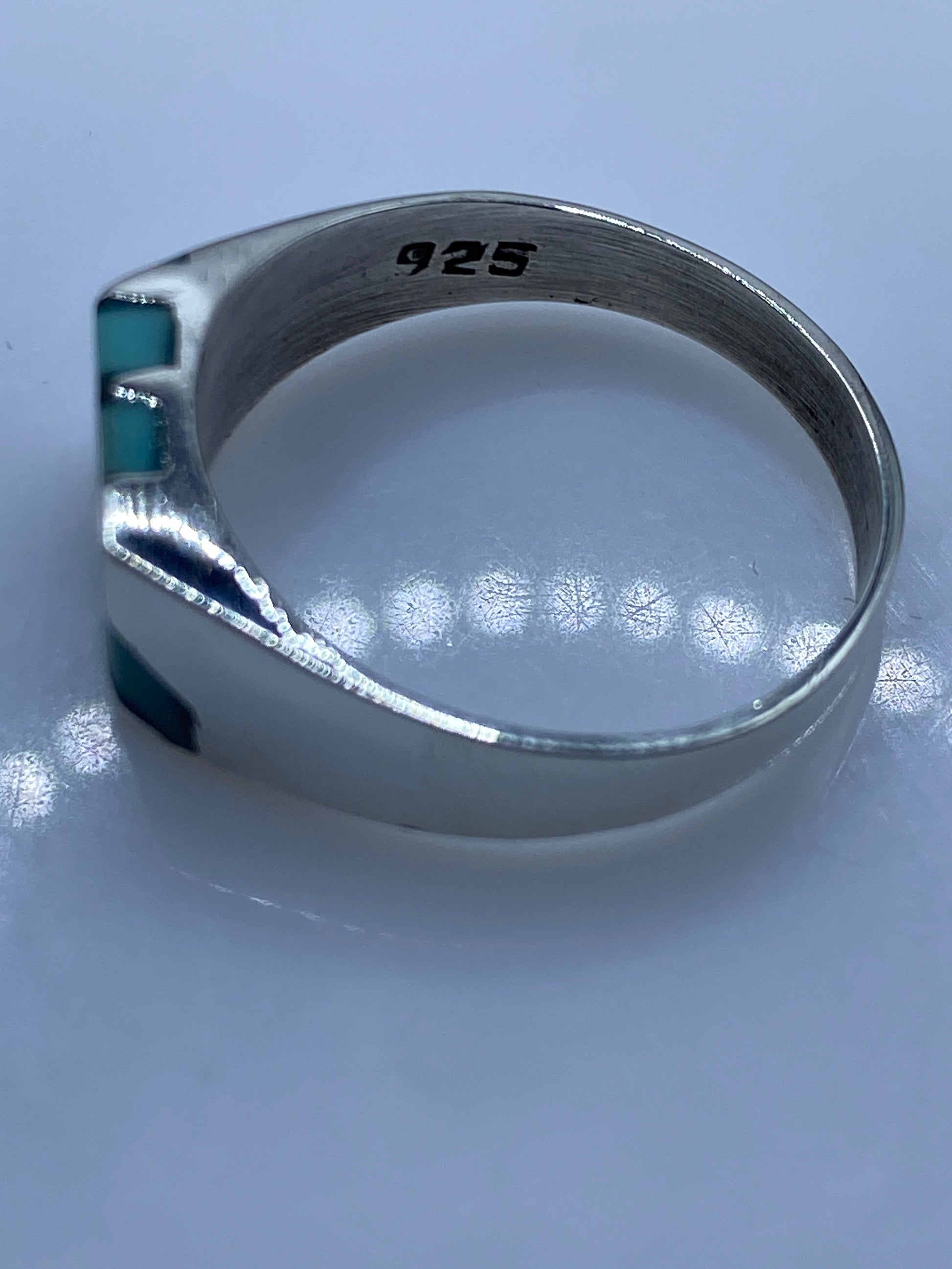 Anillo de Plata .925 Piedra Azul Cielo — Diseño Moderno — foto 5