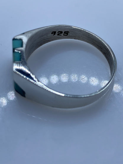 Anillo de Plata .925 Piedra Azul Cielo — Diseño Moderno — foto 5