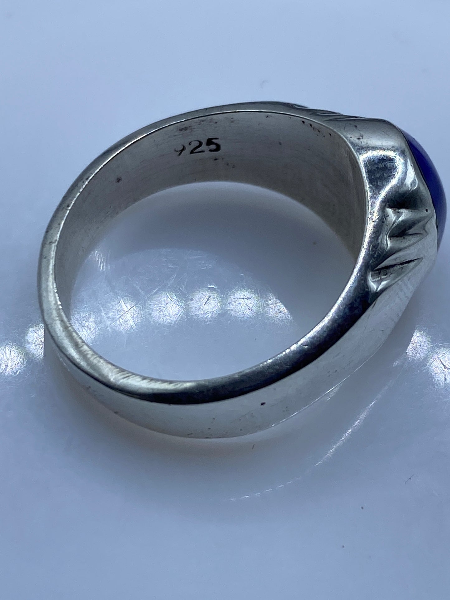 Anillo de Plata .925 Piedra Azul — Solitario Escultural — foto 5