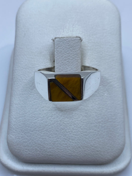 Anillo de Plata .925 Piedra Café — Minimalista Unisex — foto 1
