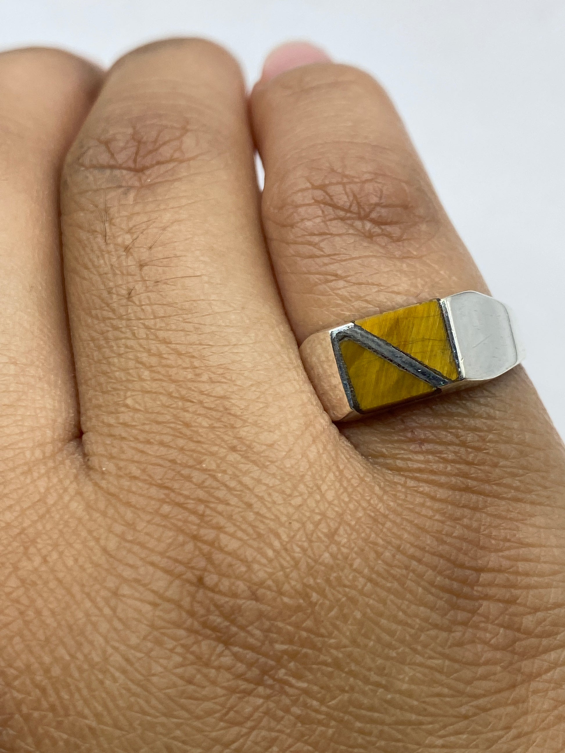 Anillo de Plata .925 Piedra Café — Minimalista Unisex — foto 4