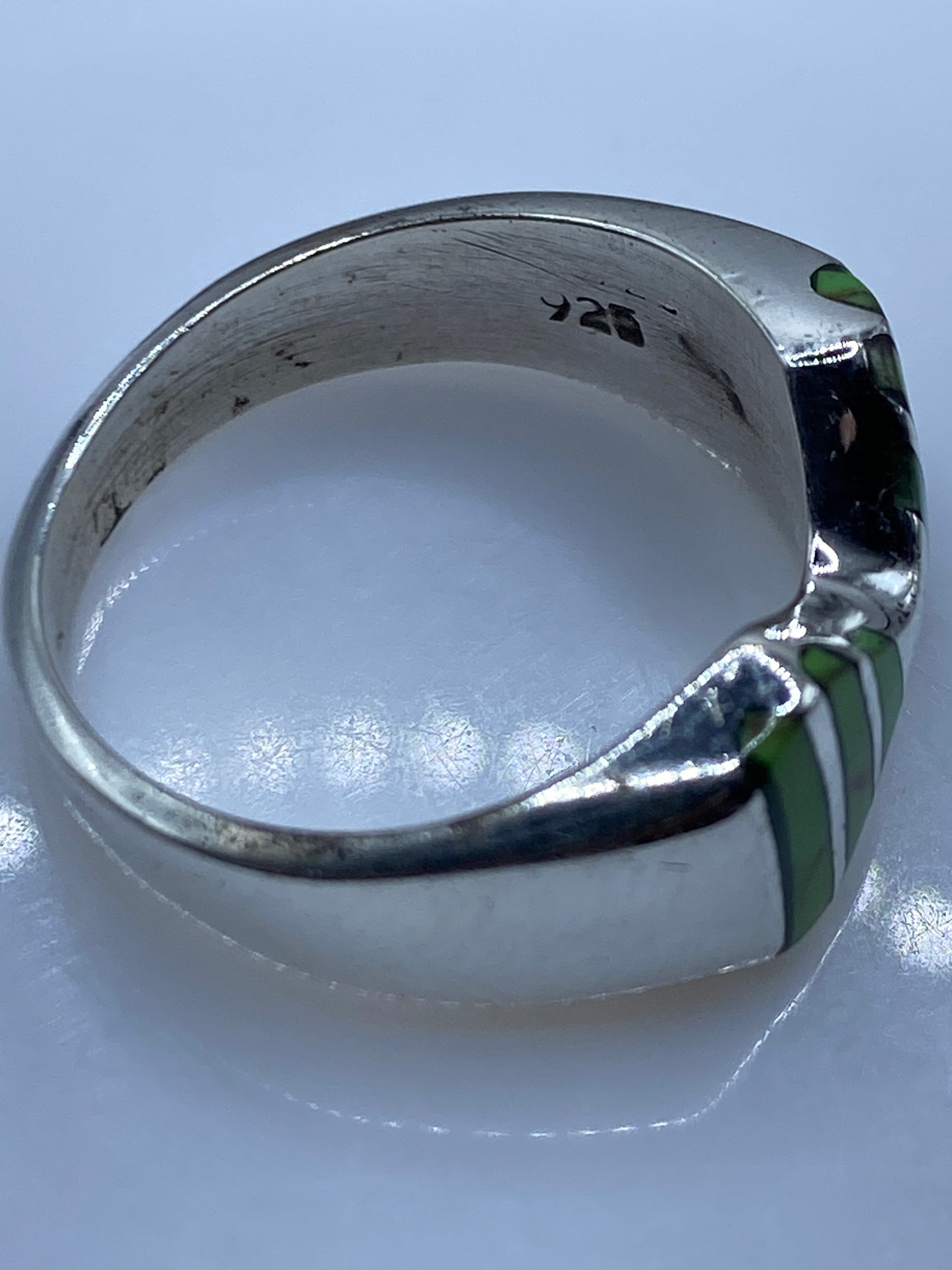 Anillo de Plata Solitario Piedra Verde — Moderno Taxco — foto 5