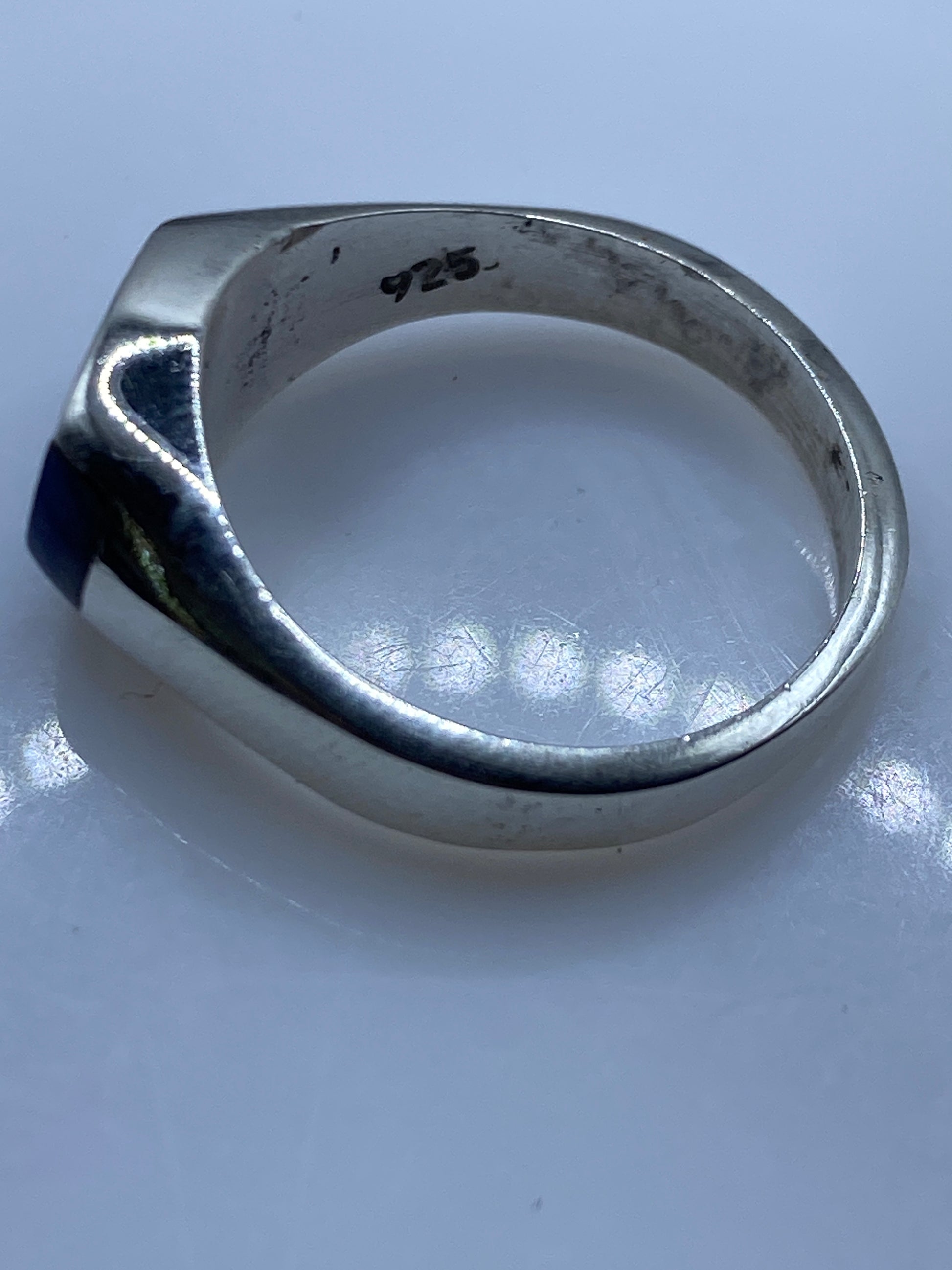 Anillo Plata Lapislázuli Azul — Solitario Minimalista — foto 5