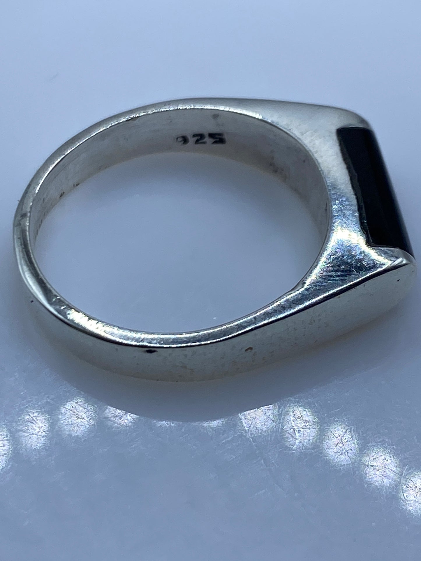 Anillo Plata Ónix Negro Rectangular — Minimalista Unisex — foto 5