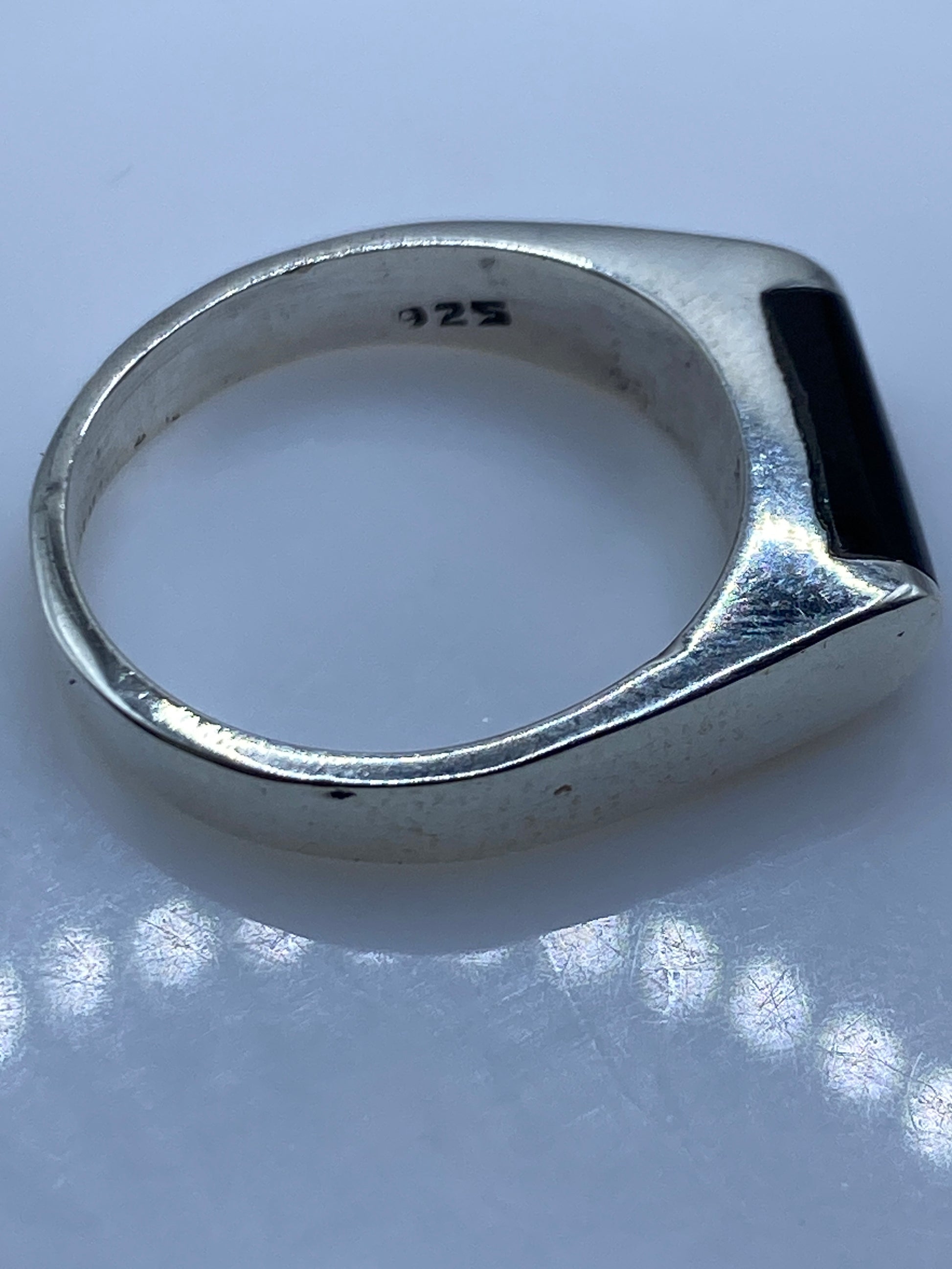 Anillo Plata Ónix Negro Rectangular — Minimalista Unisex — foto 5