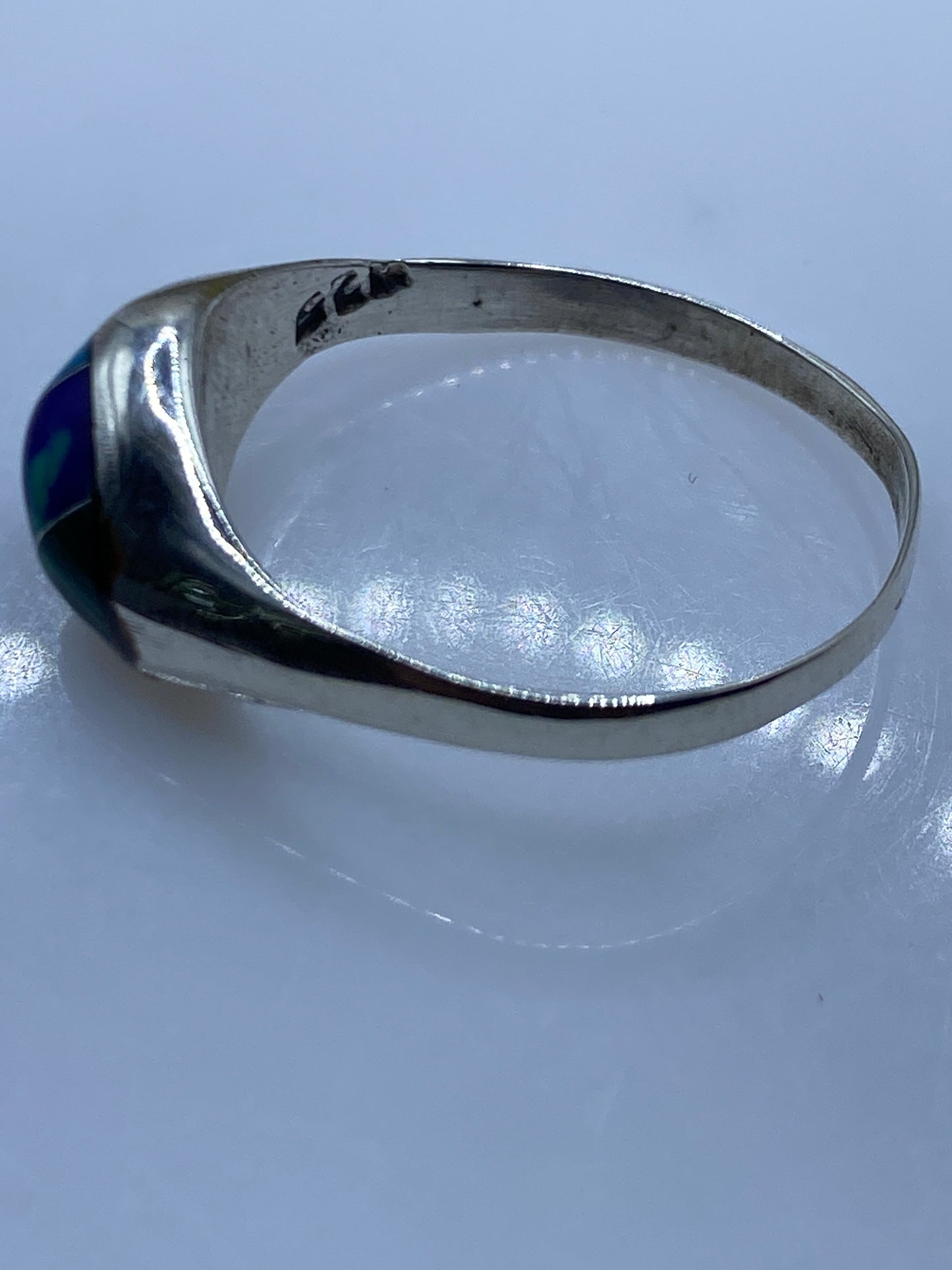 Anillo de Plata Malaquita Verde — Solitario Minimalista — foto 5
