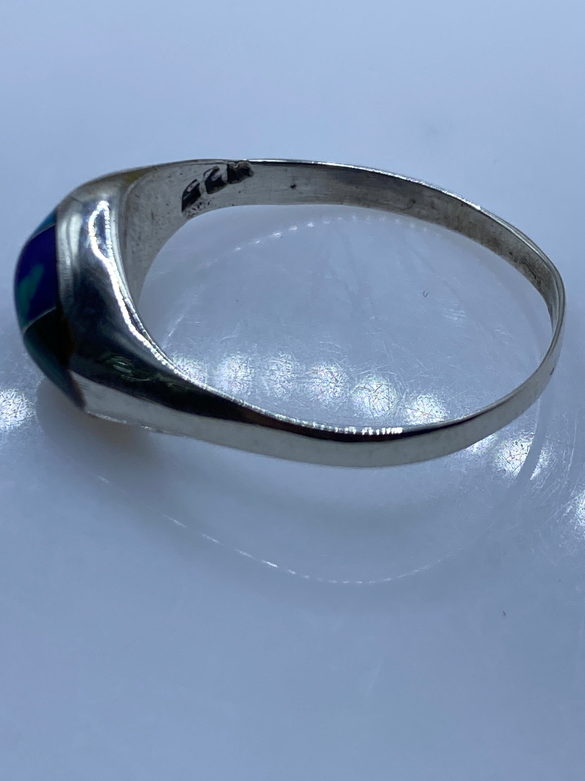 Anillo de Plata Malaquita Verde — Solitario Minimalista — foto 5