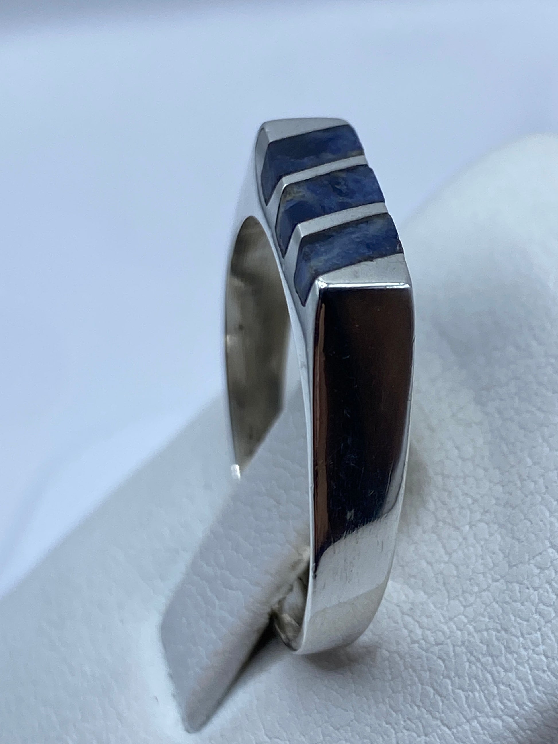 Anillo de Plata con Lapislázuli Azul — Solitario Minimalista — foto 3