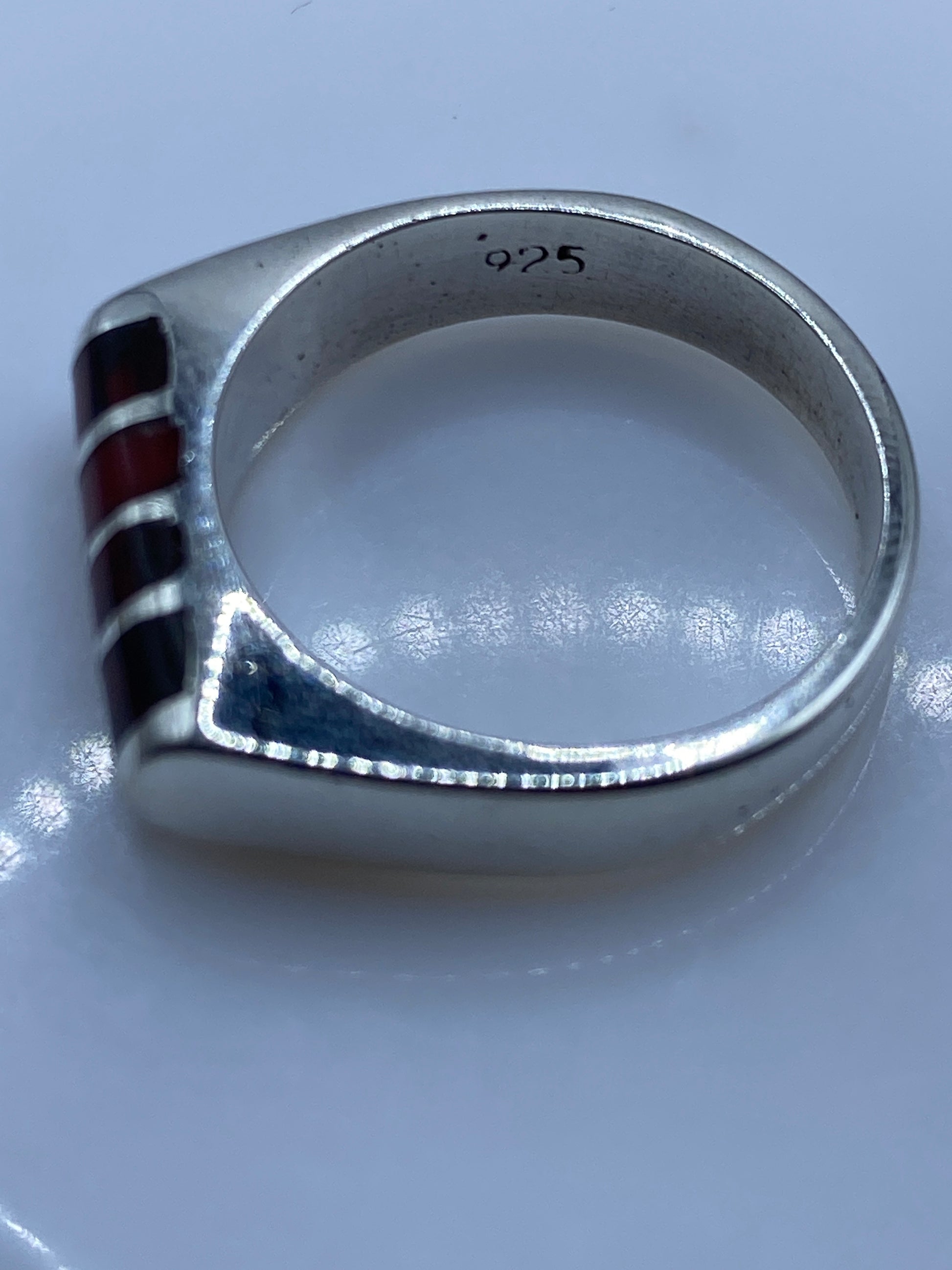 Anillo de Plata con Coral Rojo — Diseño Clásico Taxco — foto 5
