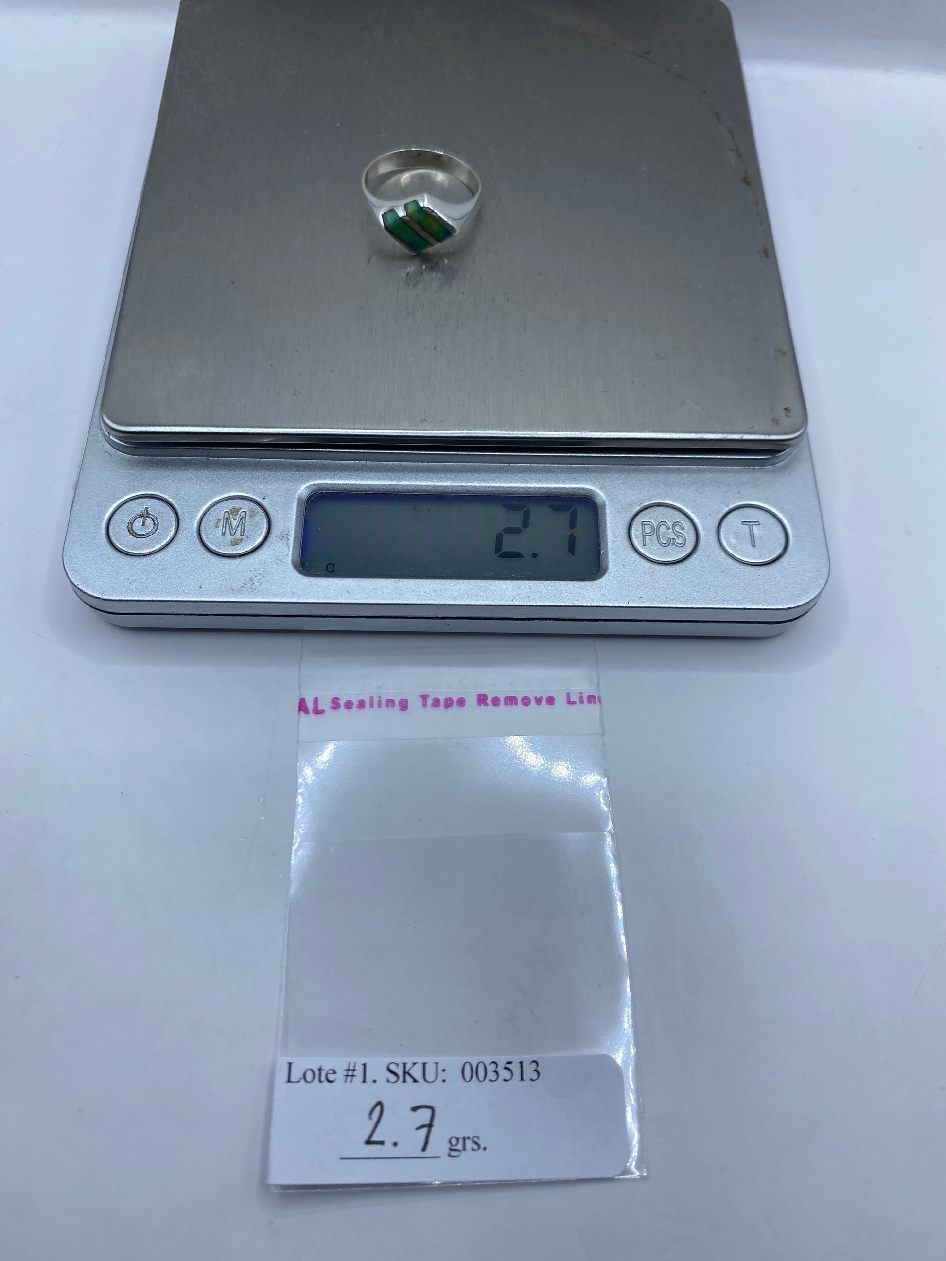 Anillo de Plata Minimalista con Piedra Verde Azul — foto 6