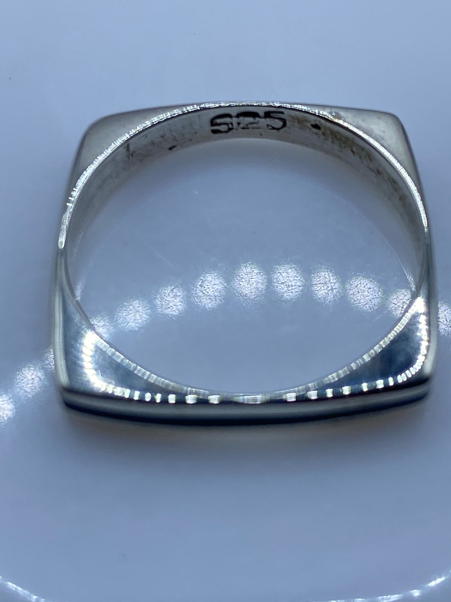 Anillo de Plata Banda Azul Cielo — Diseño Minimalista Unisex — foto 5