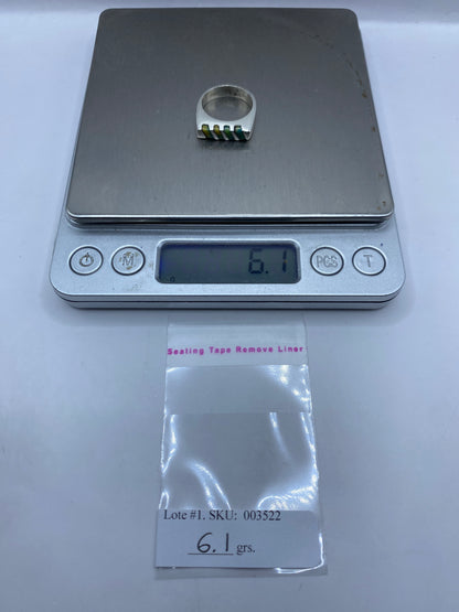 Anillo de Plata Banda Geométrica Moderna con Piedra — Talla 5 — foto 5