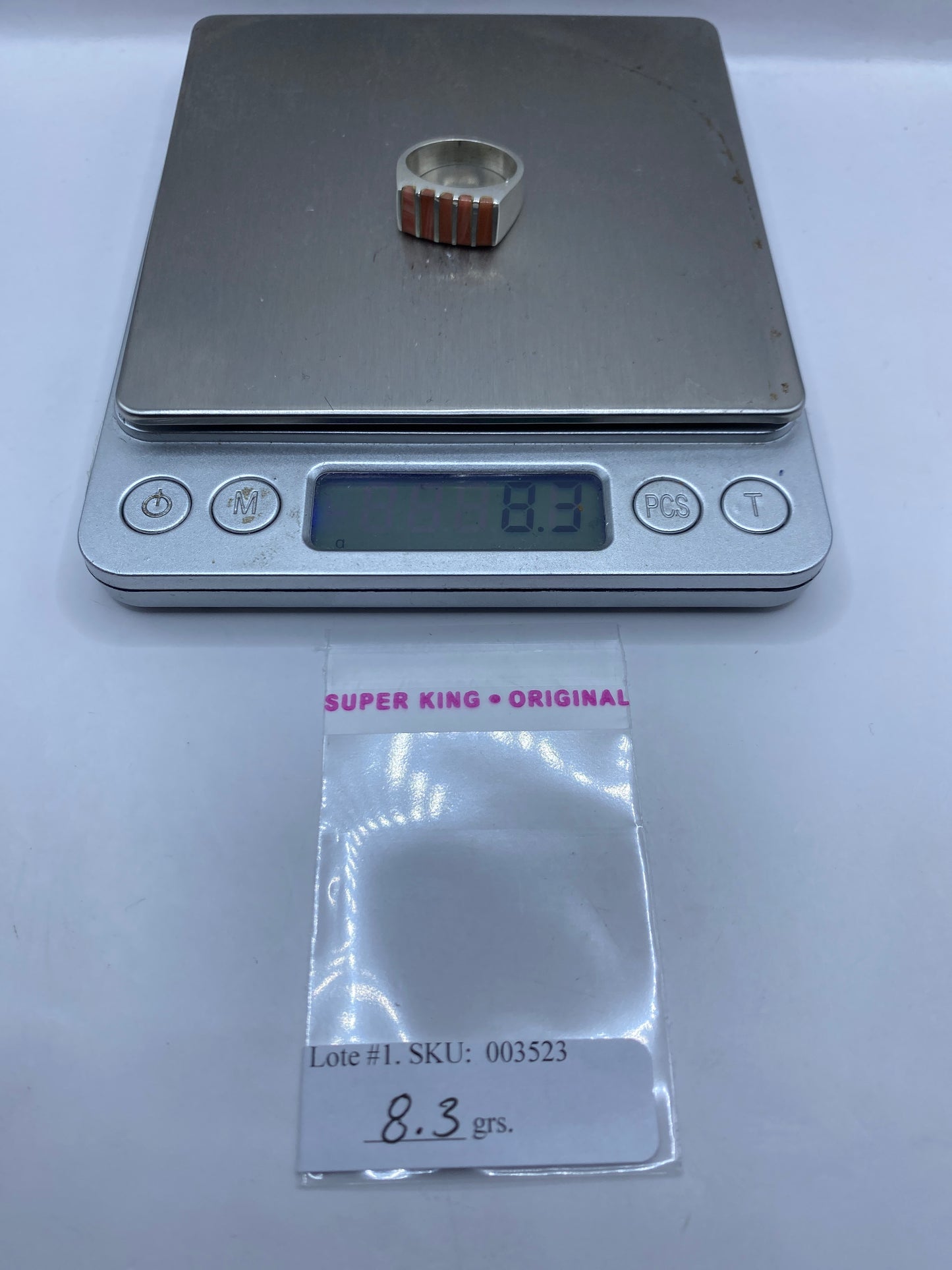 Anillo de Plata Geométrico con Piedra Natural — Diseño Étnico Unisex — foto 6