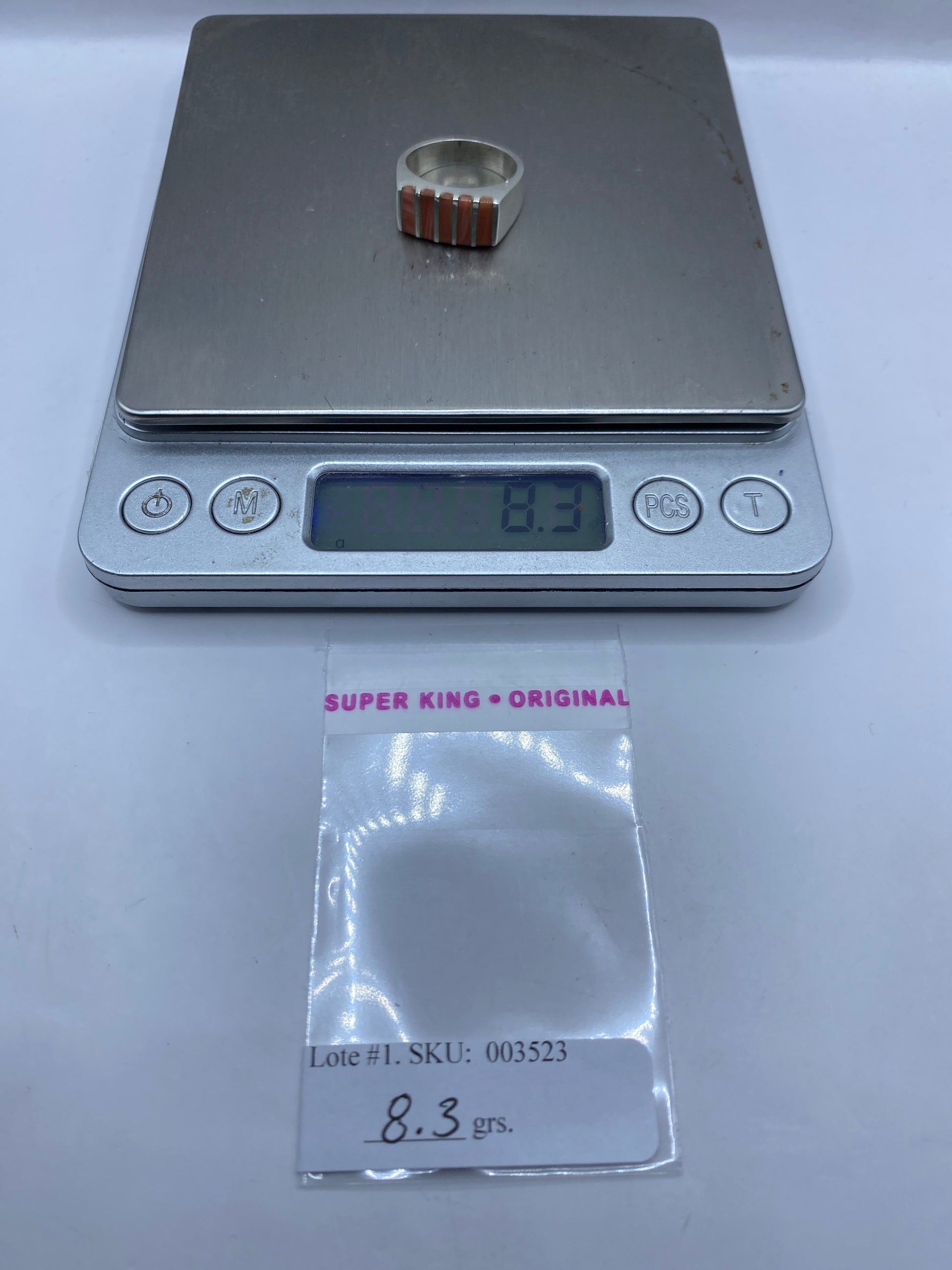Anillo de Plata Geométrico con Piedra Natural — Diseño Étnico Unisex — foto 6